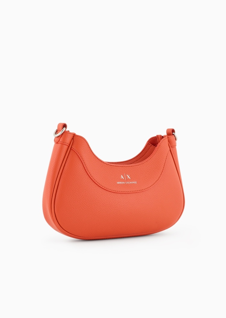 ARMANI EXCHANGE 女士渐变LOGO肩带拉链Hobo斜挎包