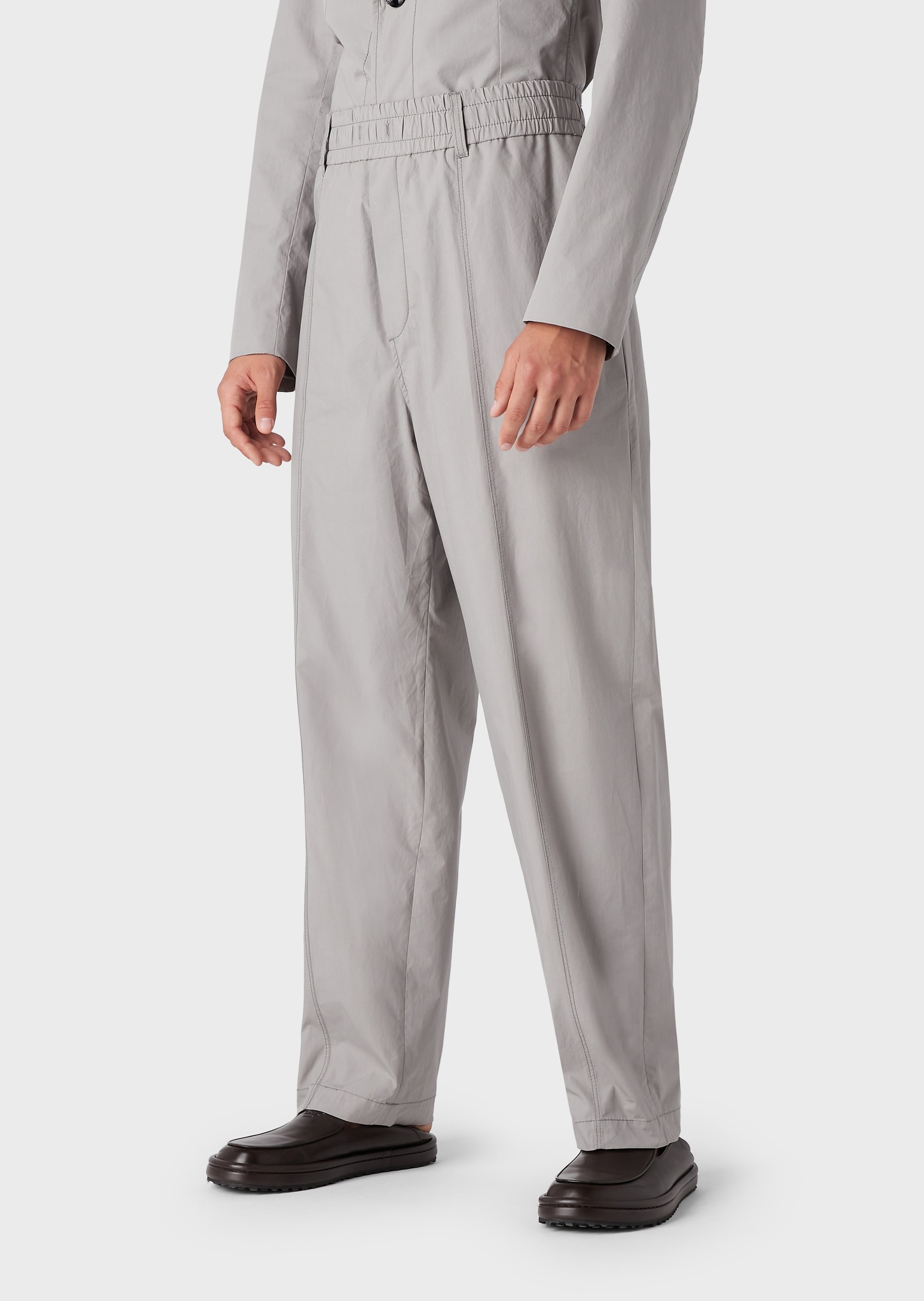 Emporio Armani 松紧裤腰棉质休闲裤