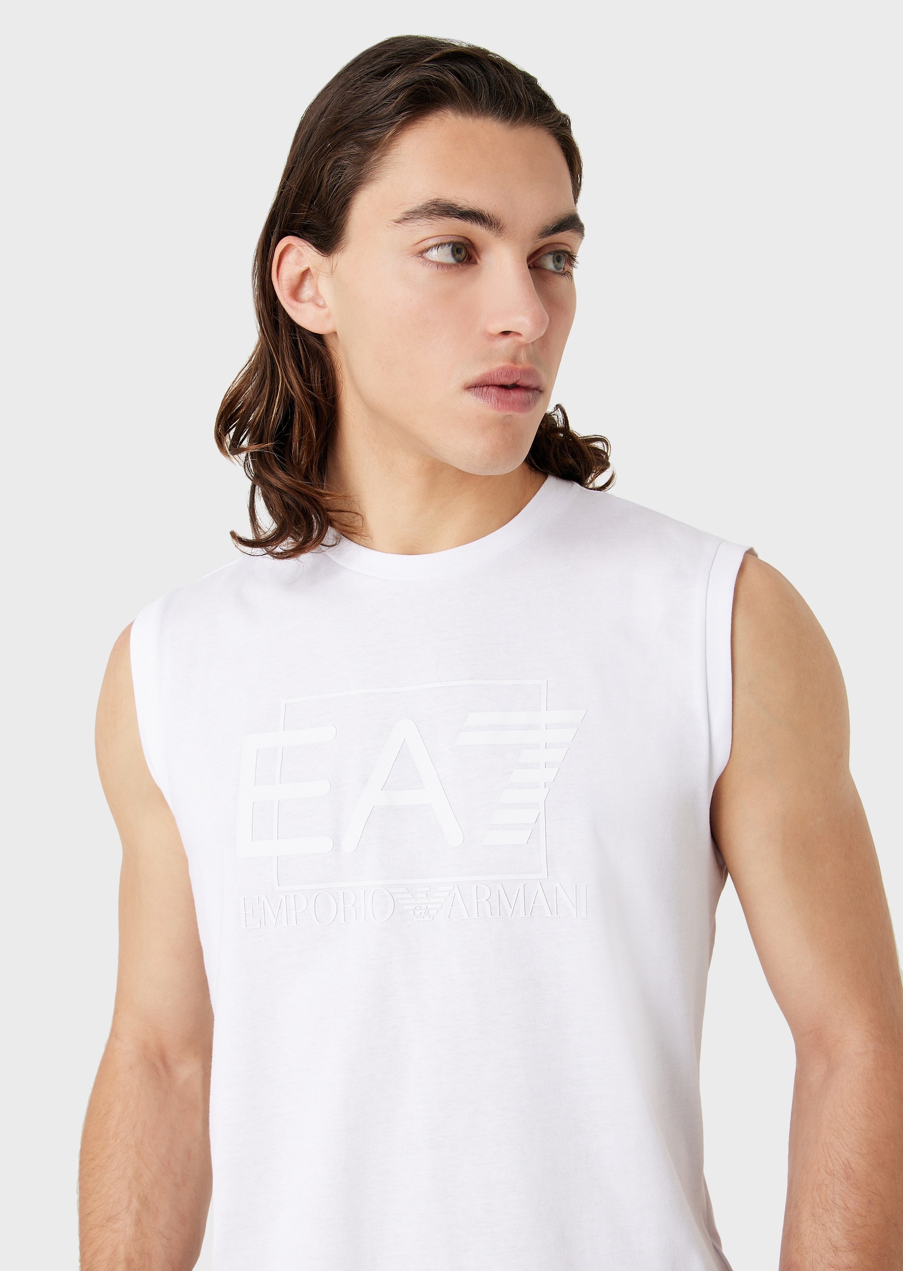 EA7 几何大标识无袖棉T恤