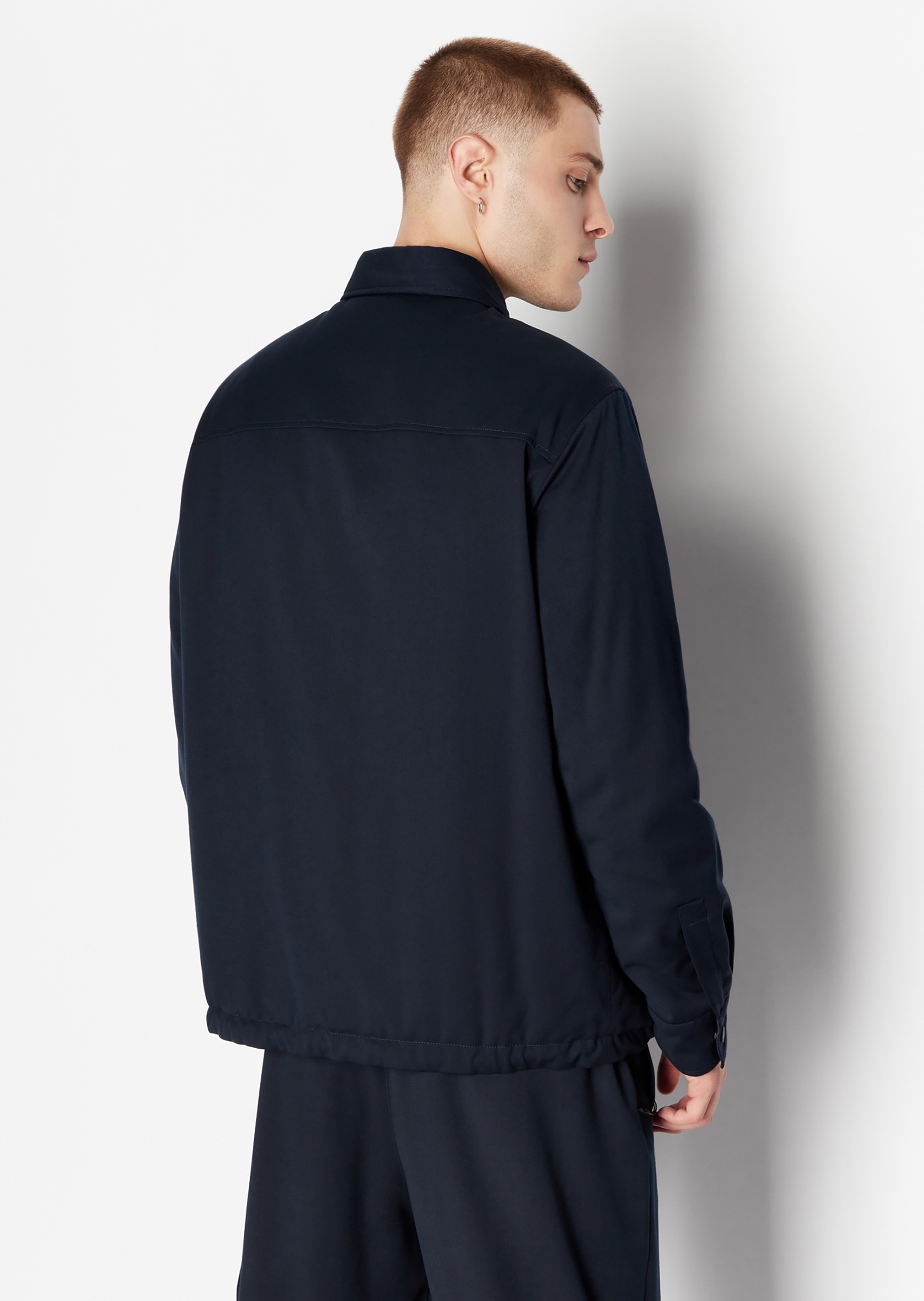 ARMANI EXCHANGE 男士贴袋翻领衬衫式棉服