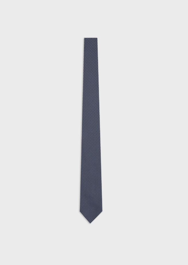 Emporio Armani 提花微型图案领带