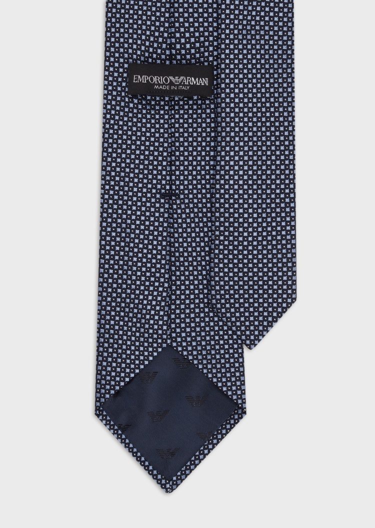 Emporio Armani 提花微型图案领带