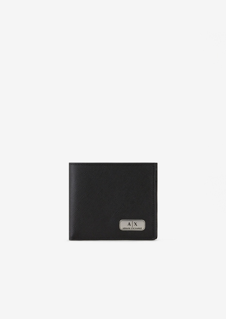 ARMANI EXCHANGE 男士翻盖内袋对折皮革钱包