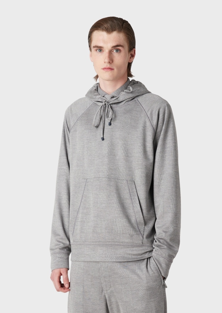 Emporio Armani 轻质羊毛连帽卫衣款毛衣