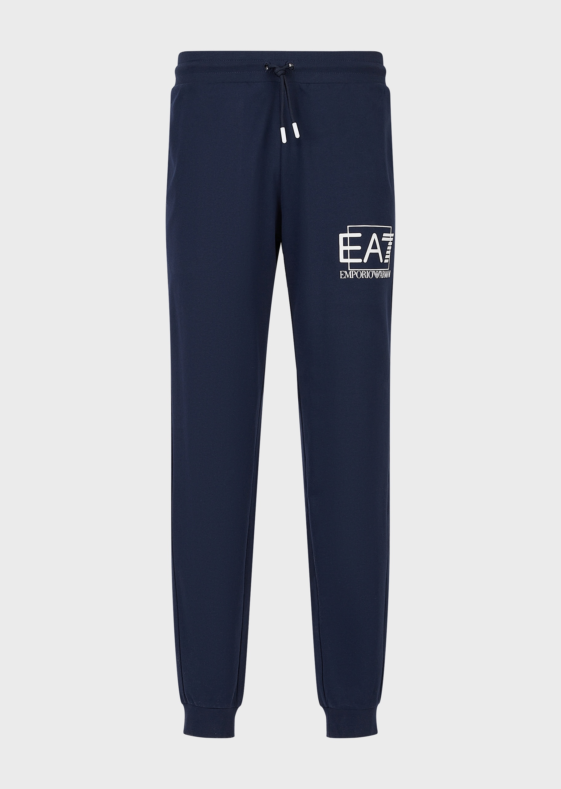 EA7 男士全棉宽松长款束脚纯色健身训练卫裤