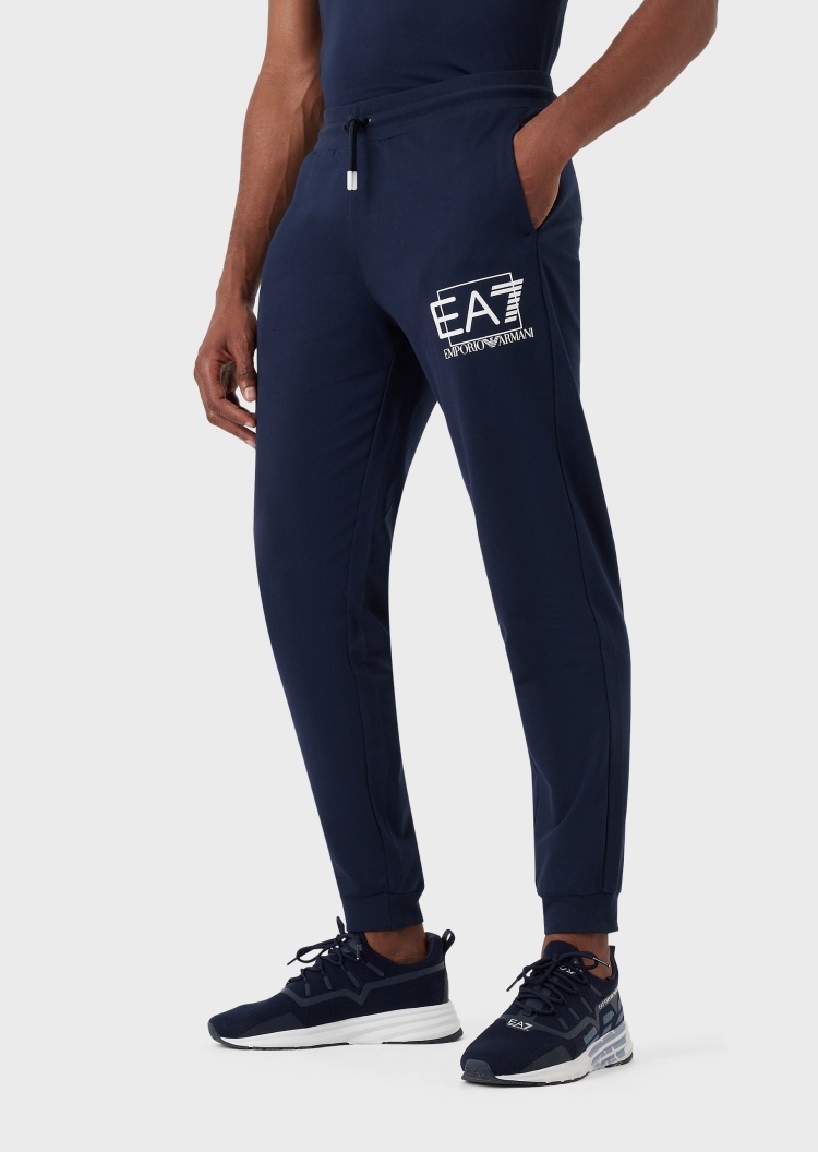 EA7 标识棉质系带慢跑卫裤