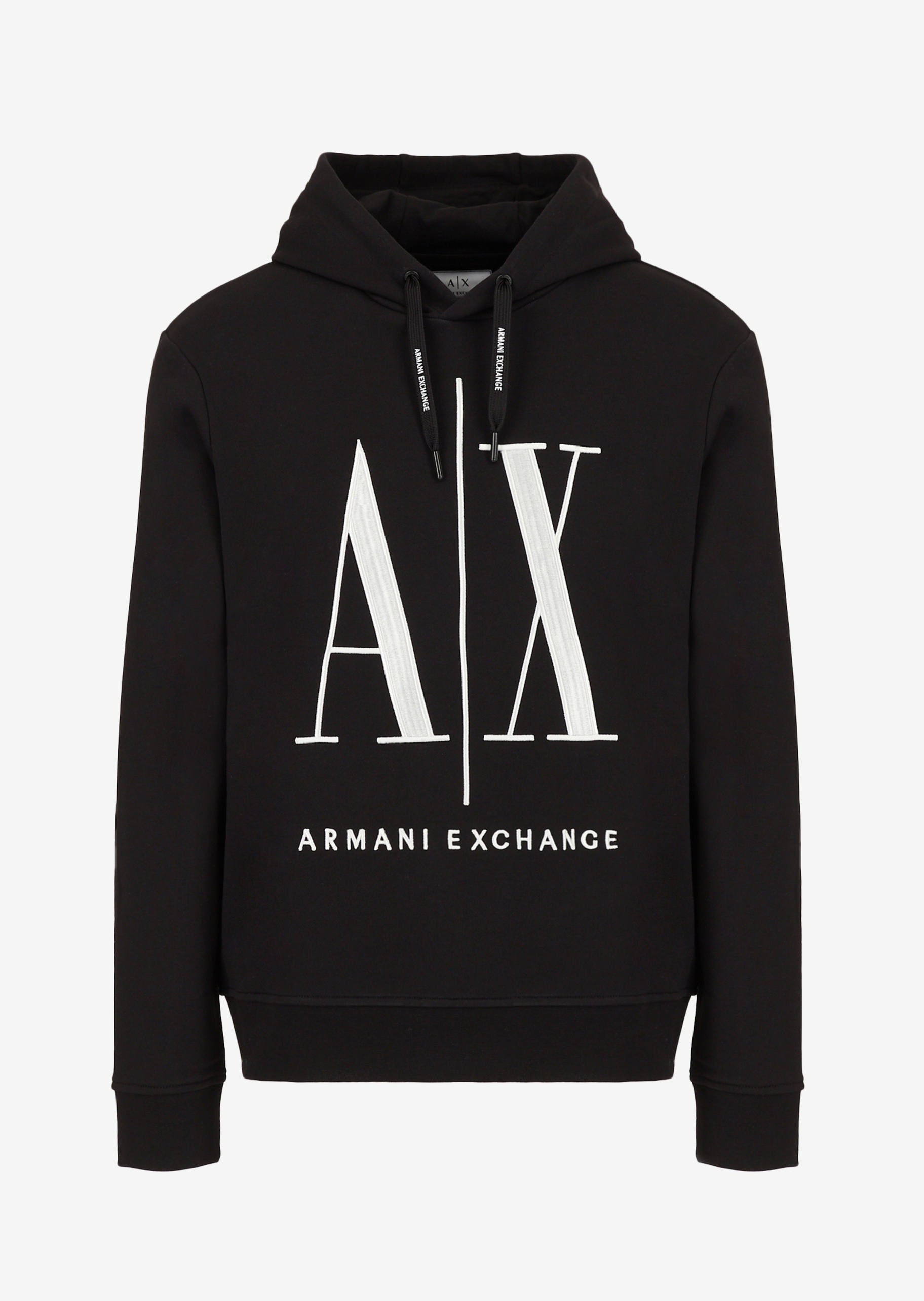 ARMANI EXCHANGE 男士合身全棉抽绳连帽卫衣