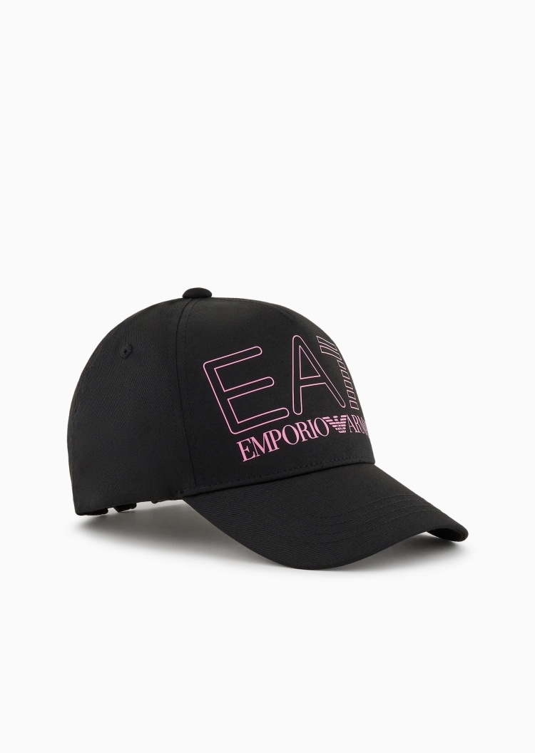 EA7 男女全棉硬顶弯檐透气孔印花棒球帽