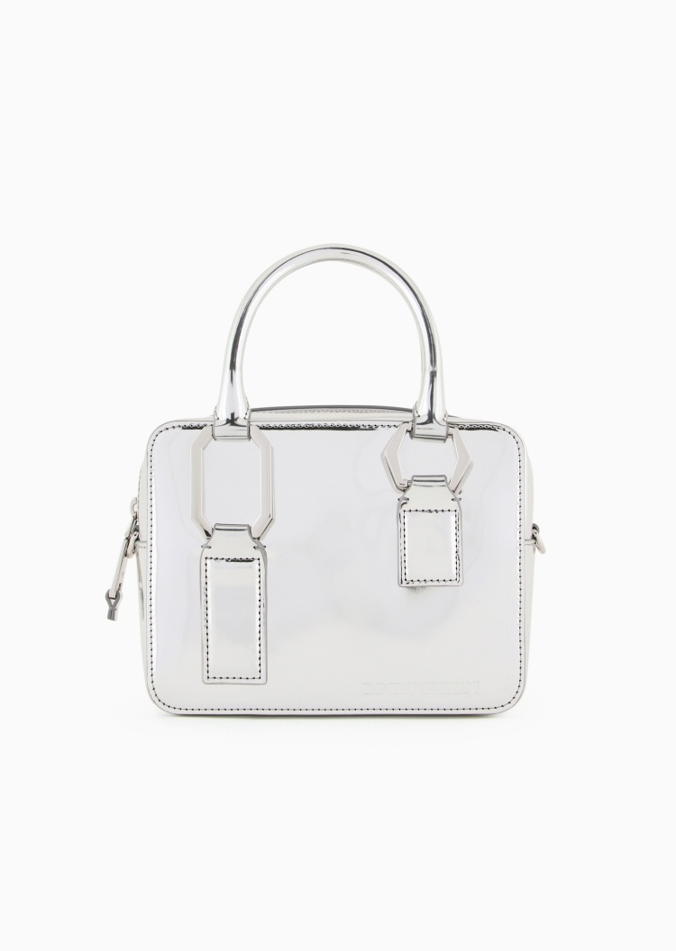 Emporio Armani 女士时尚可拆卸肩带镜面斜挎双把手手提包