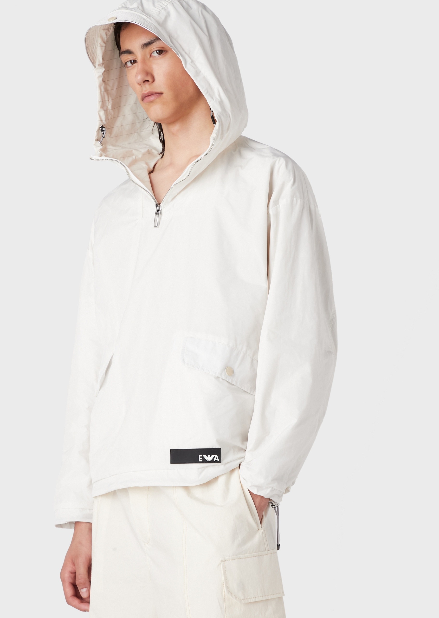 Emporio Armani 条纹双面穿连帽夹克