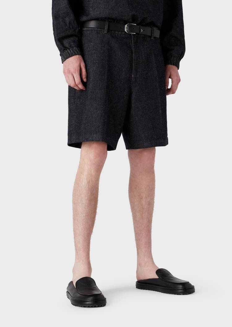 Emporio Armani 明线牛仔百慕大短裤