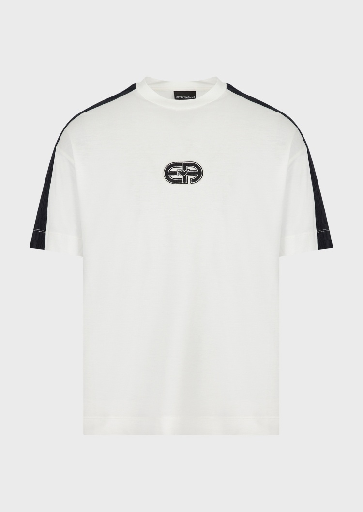 Emporio Armani 男士贴标嵌带圆领短袖T恤