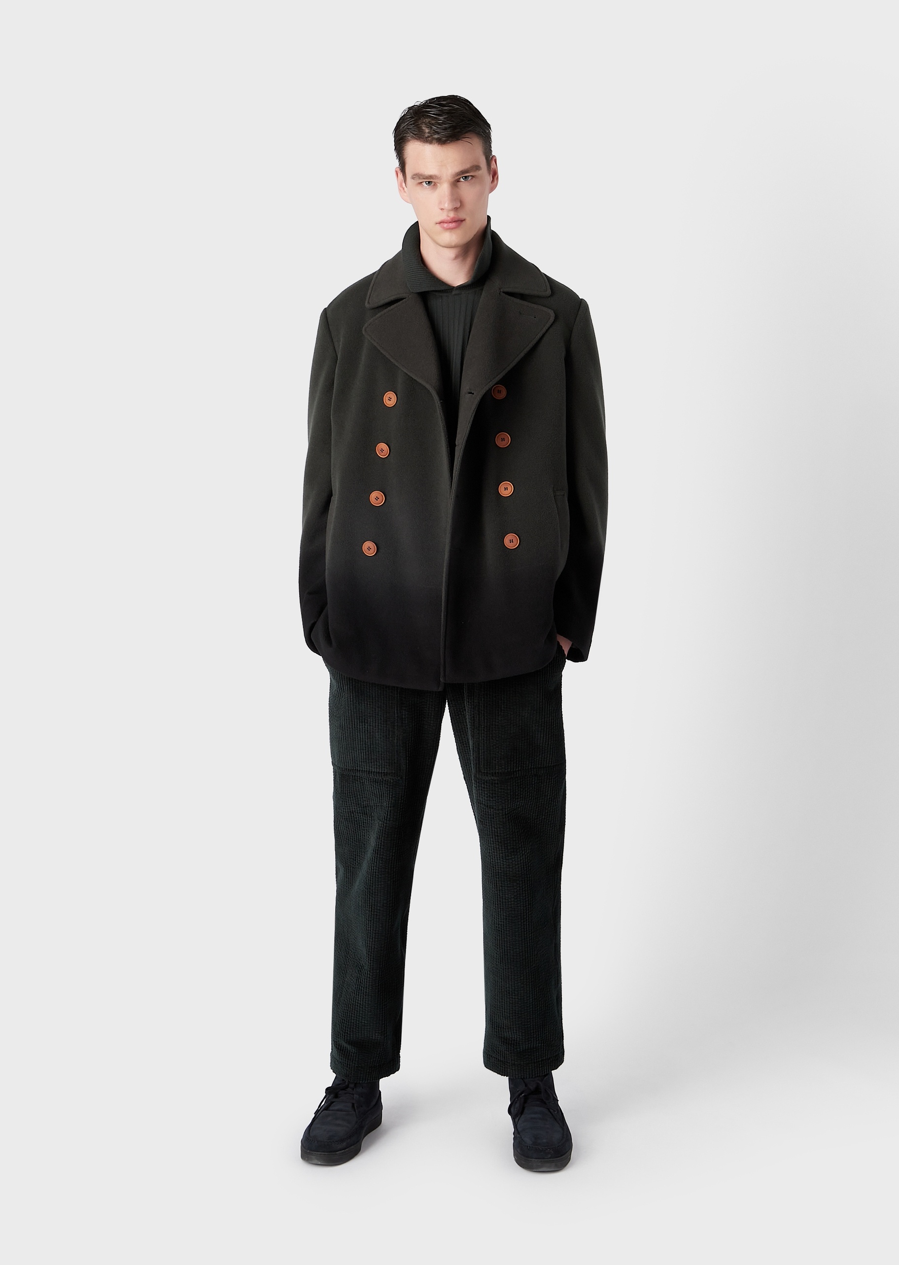 Giorgio Armani 渐变喷绘POLO领毛衣