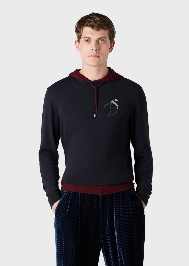 Giorgio Armani 玉兔刺绣针织卫衣