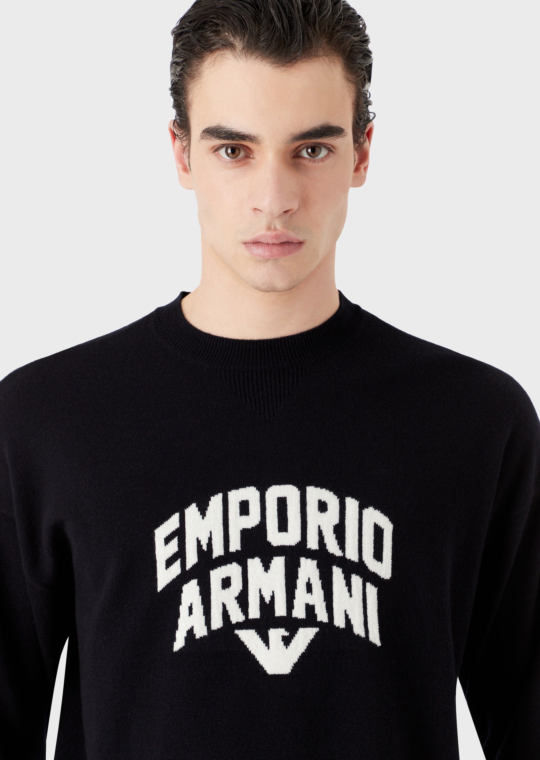 Emporio Armani 醒目提花纯羊毛衫