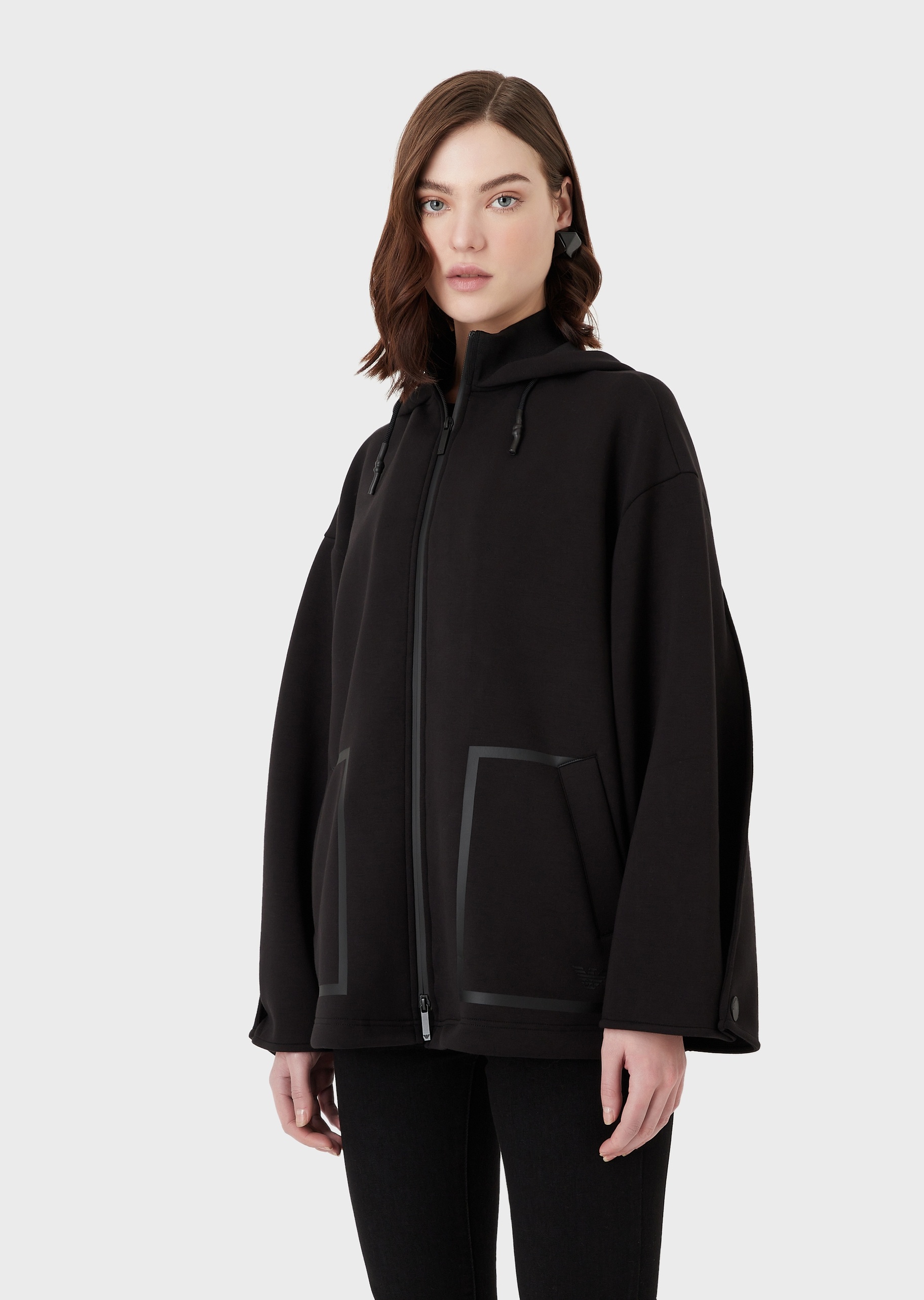 Emporio Armani 落肩拉链开襟卫衣