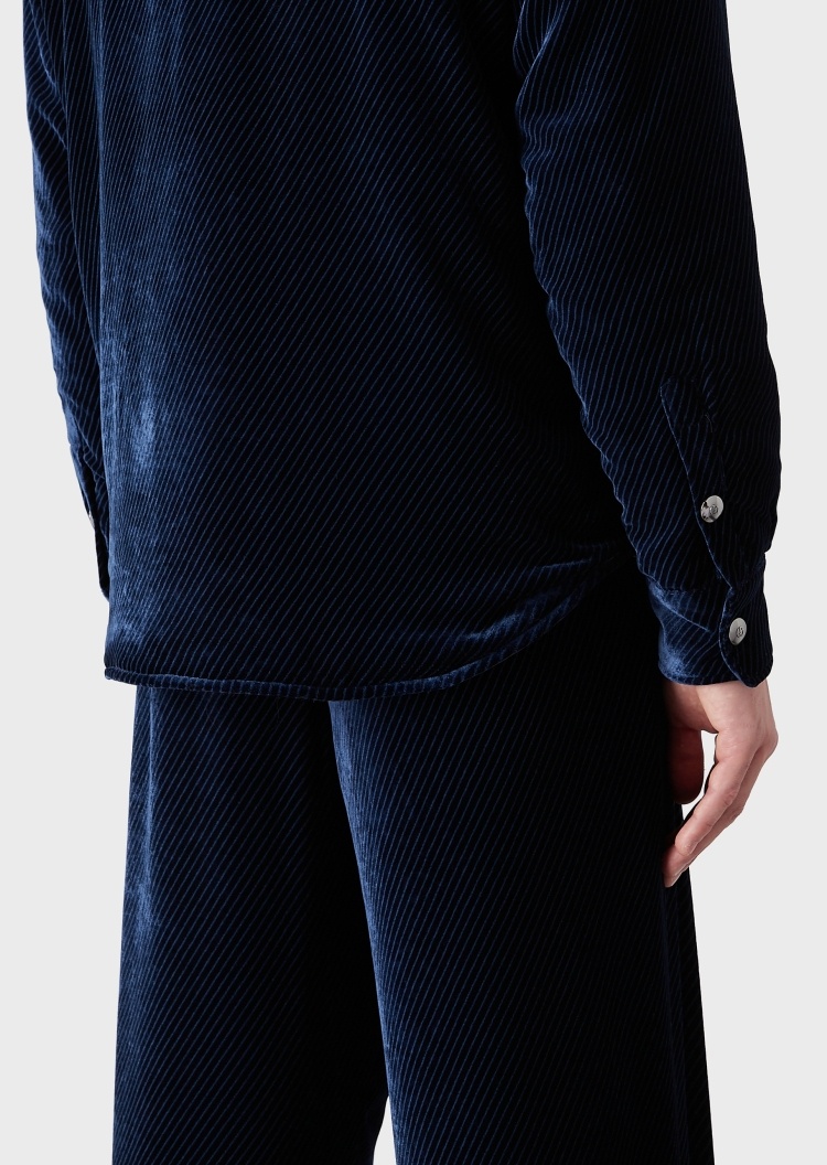 Giorgio Armani 斜纹天鹅绒填充棉服