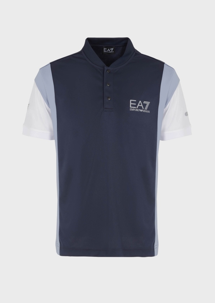 EA7 拼色棒球领网球Polo衫