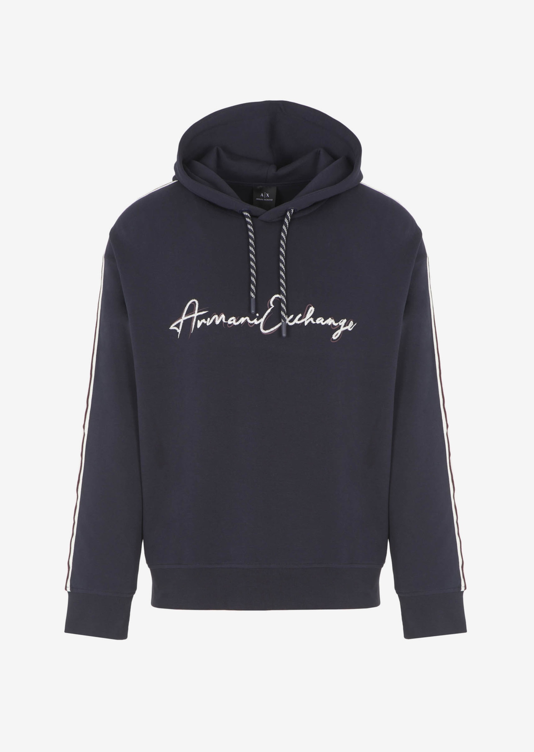 ARMANI EXCHANGE 男士双线刺绣连帽棉质卫衣