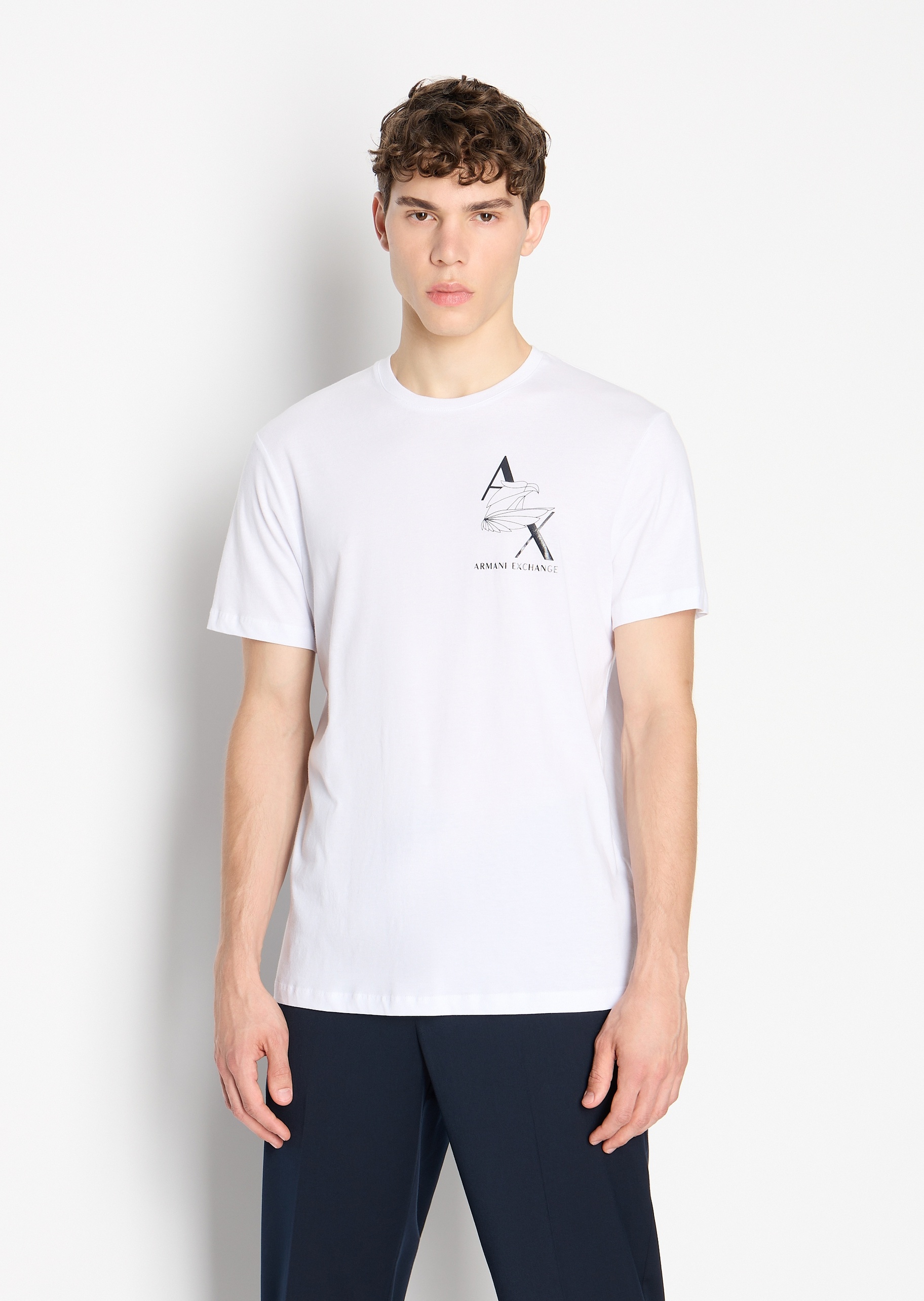 ARMANI EXCHANGE 男士圆领修身全棉短袖T恤