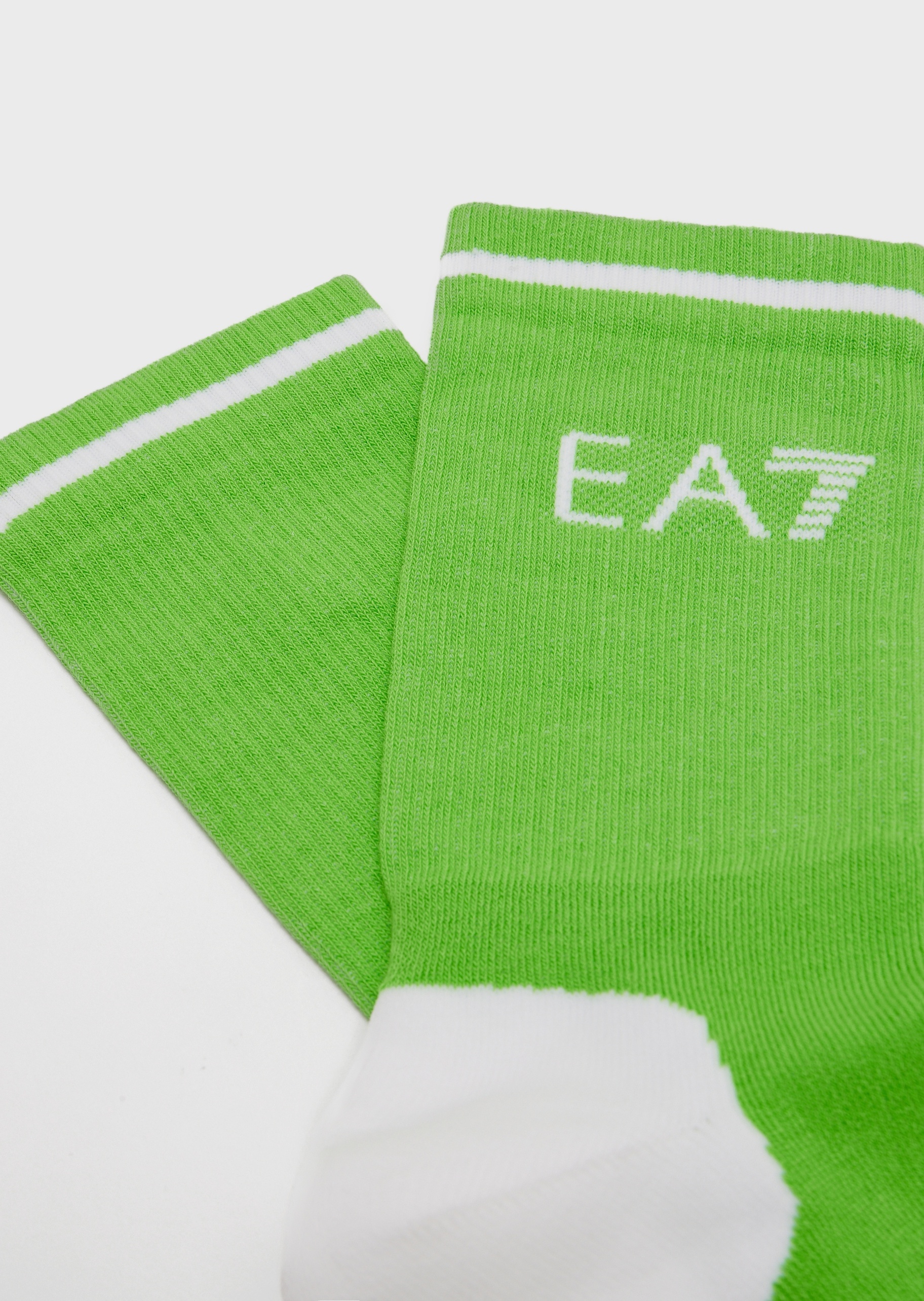 EA7 男女同款棉质微弹中筒撞色提花网球袜子