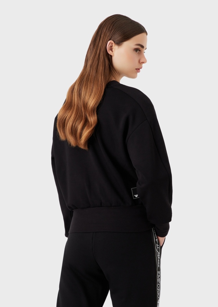 Emporio Armani 鹰标短款长袖卫衣