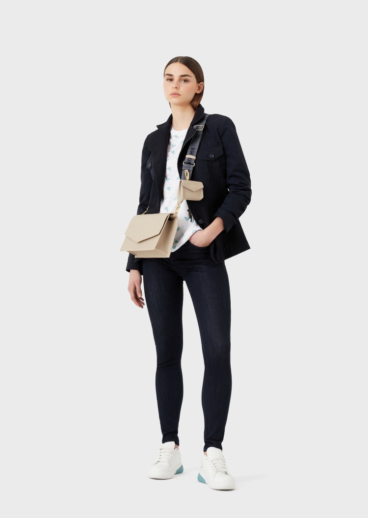Emporio Armani 标识印花棉质圆领T恤