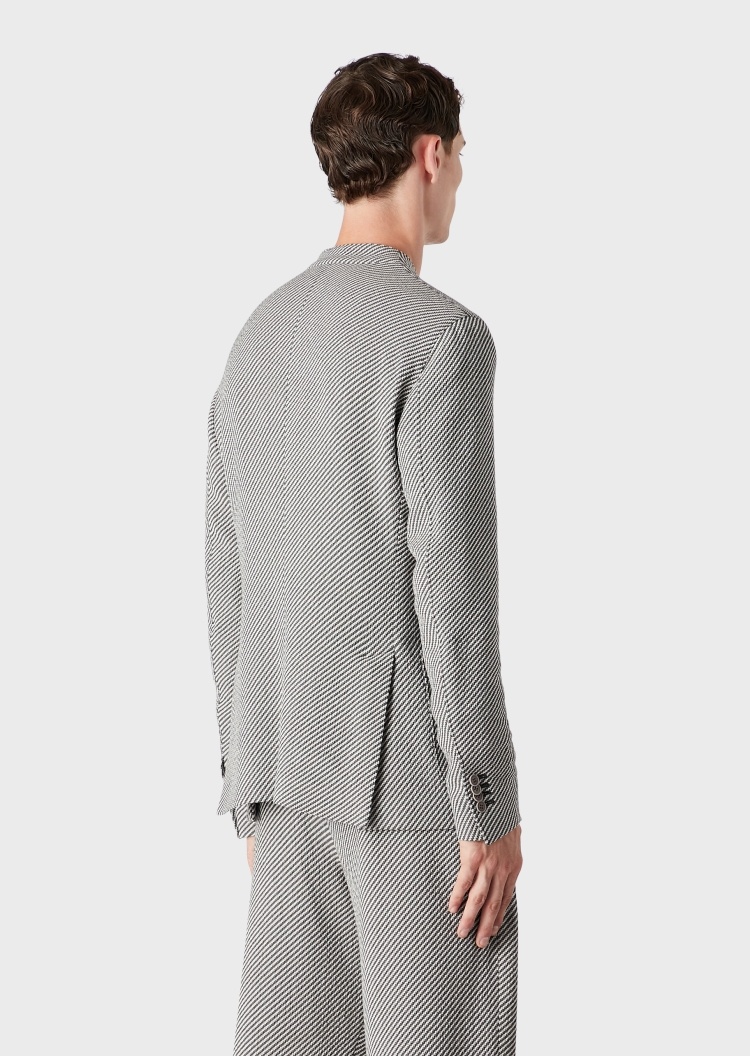 Giorgio Armani 斜纹V领西装外套