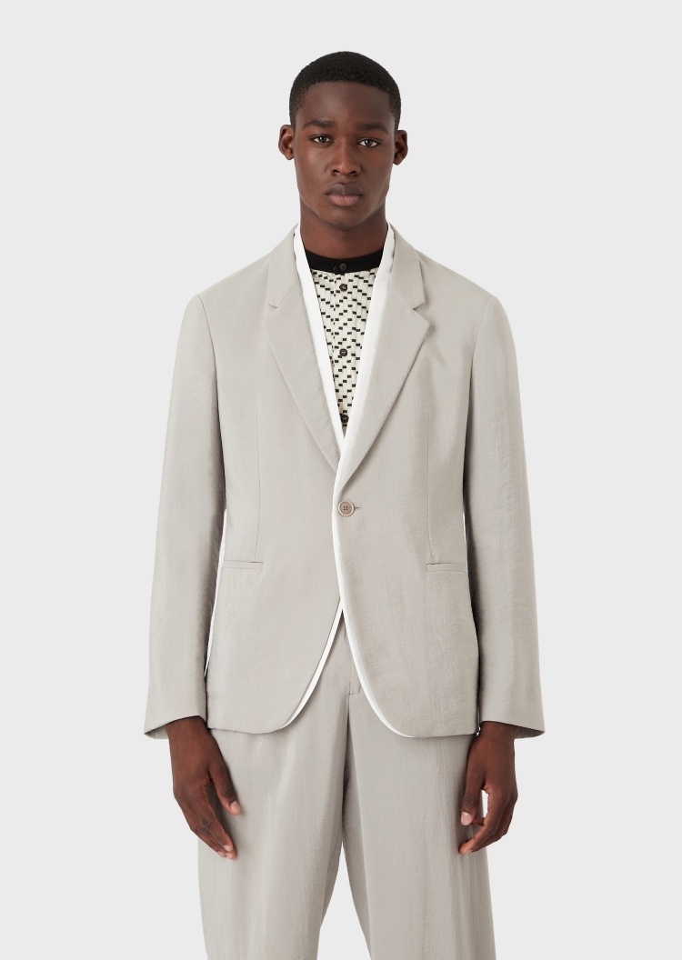 Giorgio Armani 双色平驳领西装外套