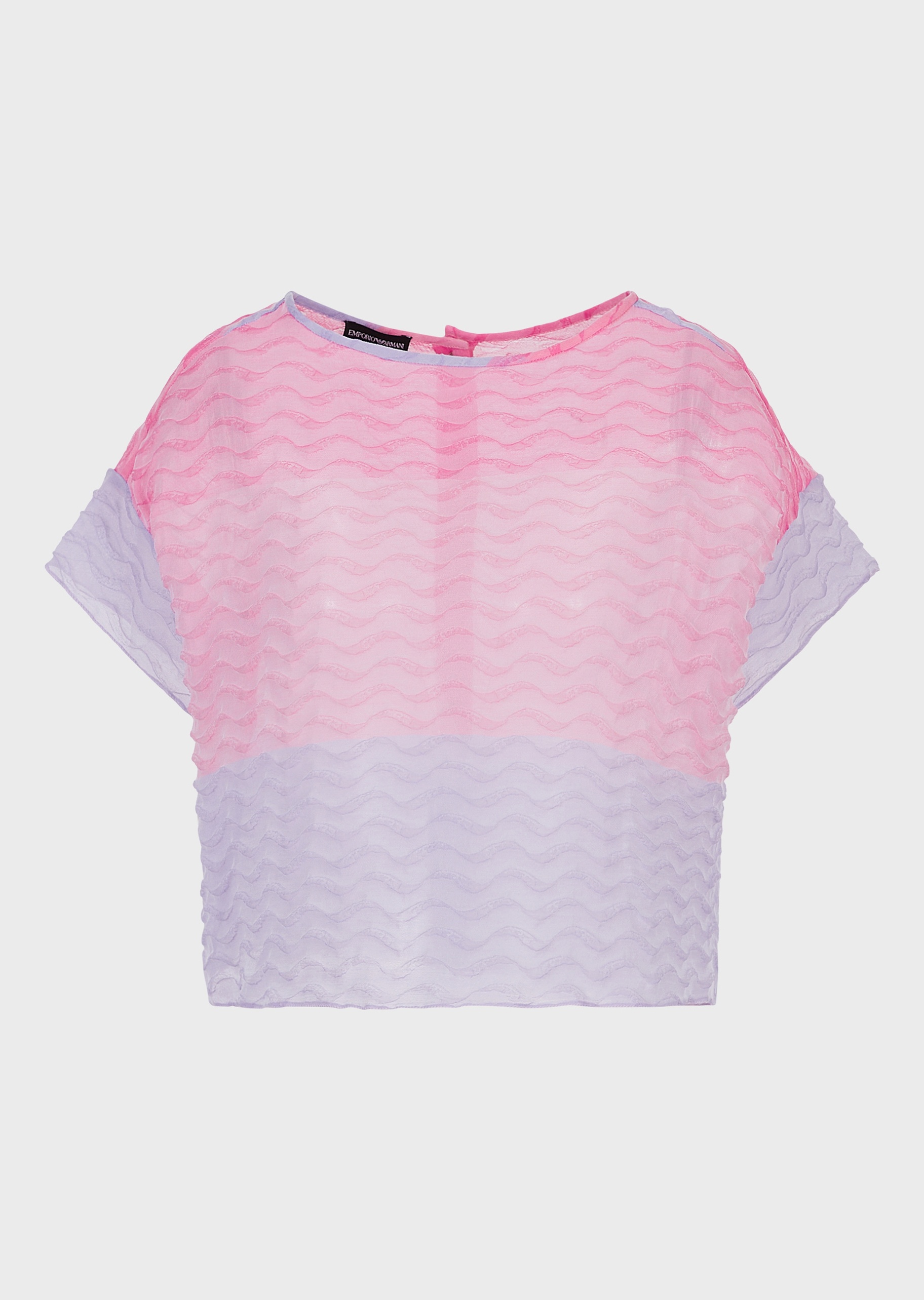 Emporio Armani 波浪拼色船领衬衫
