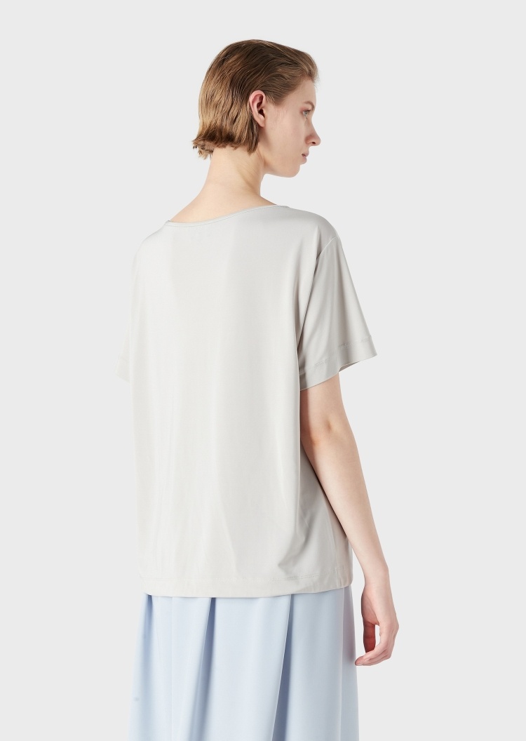 Emporio Armani 落肩船领短袖针织衫