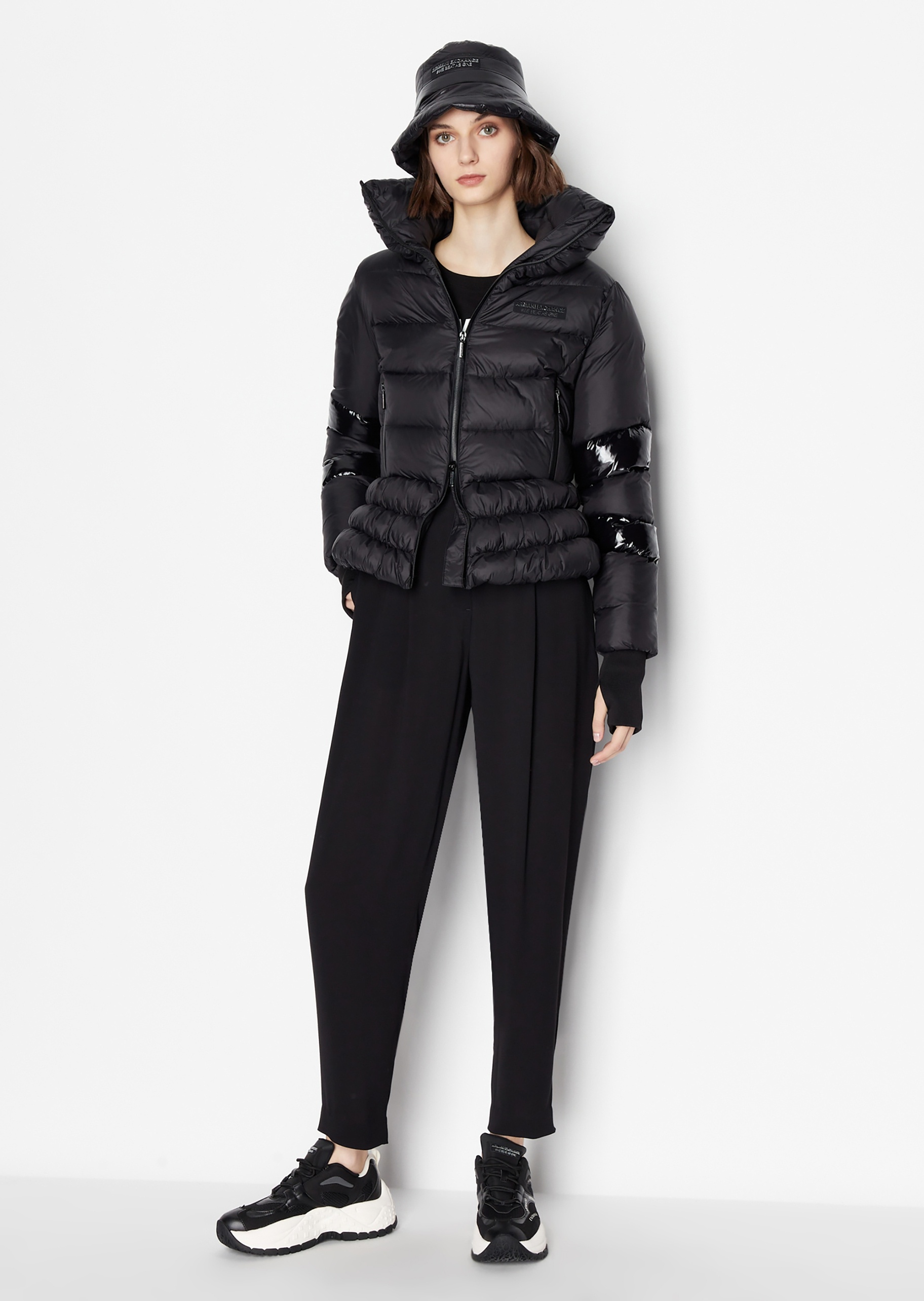 ARMANI EXCHANGE 女士高腰宽松纯色休闲裤