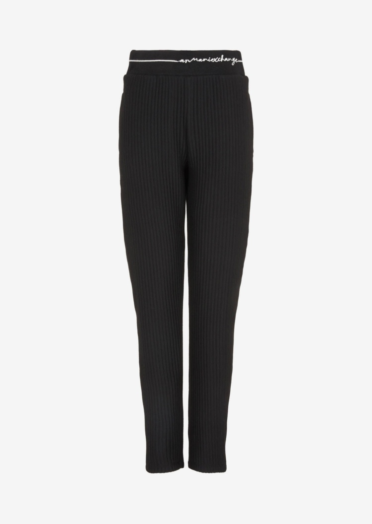 ARMANI EXCHANGE 女士LOGO腰竖条纹卫裤