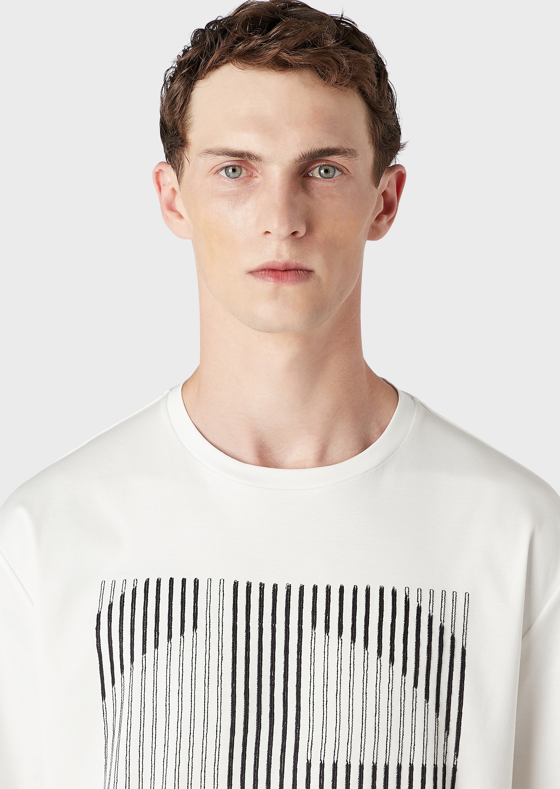 Giorgio Armani 男士潮流大LOGO刺绣全棉宽松圆领短袖T恤