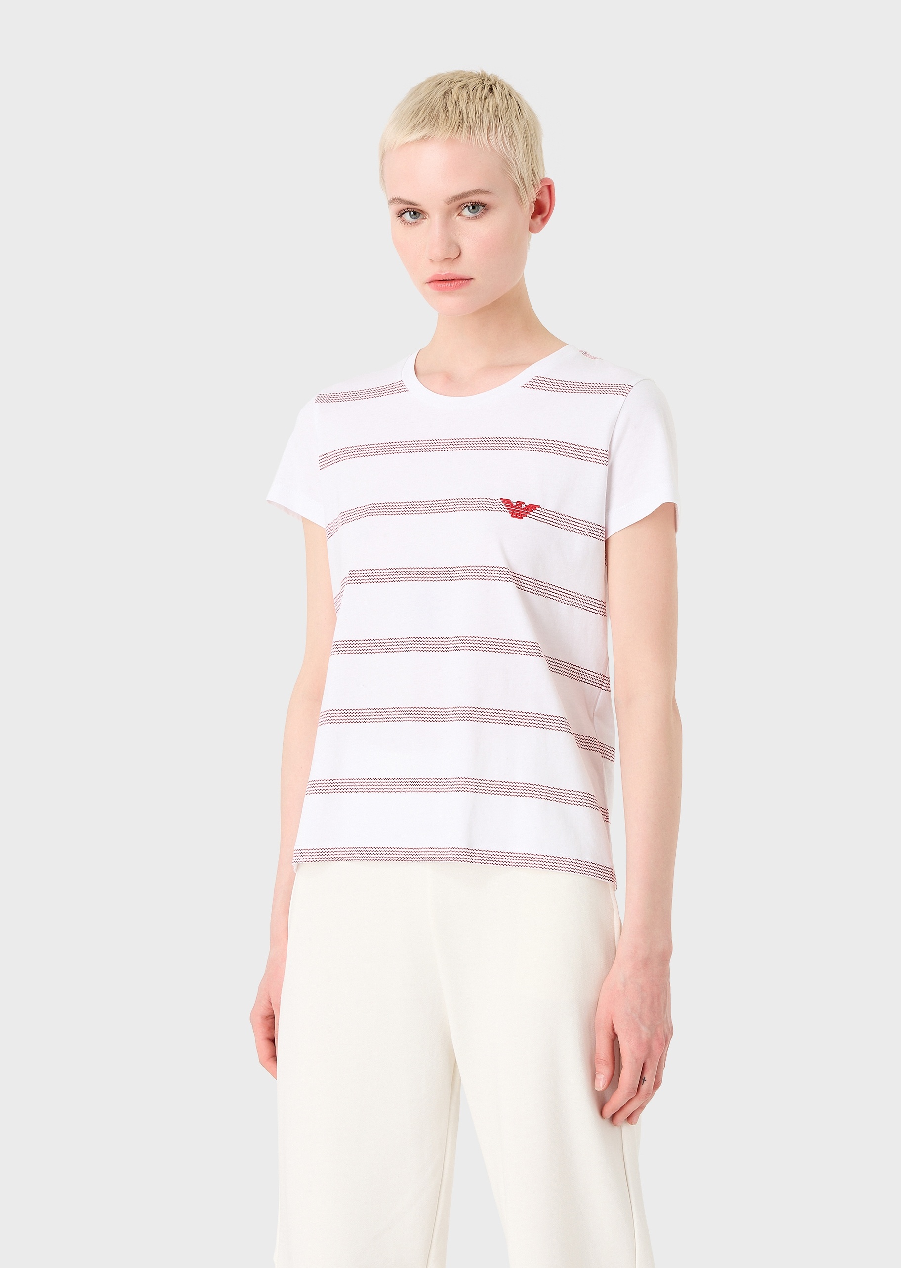 Emporio Armani 之型印花鹰标刺绣T恤