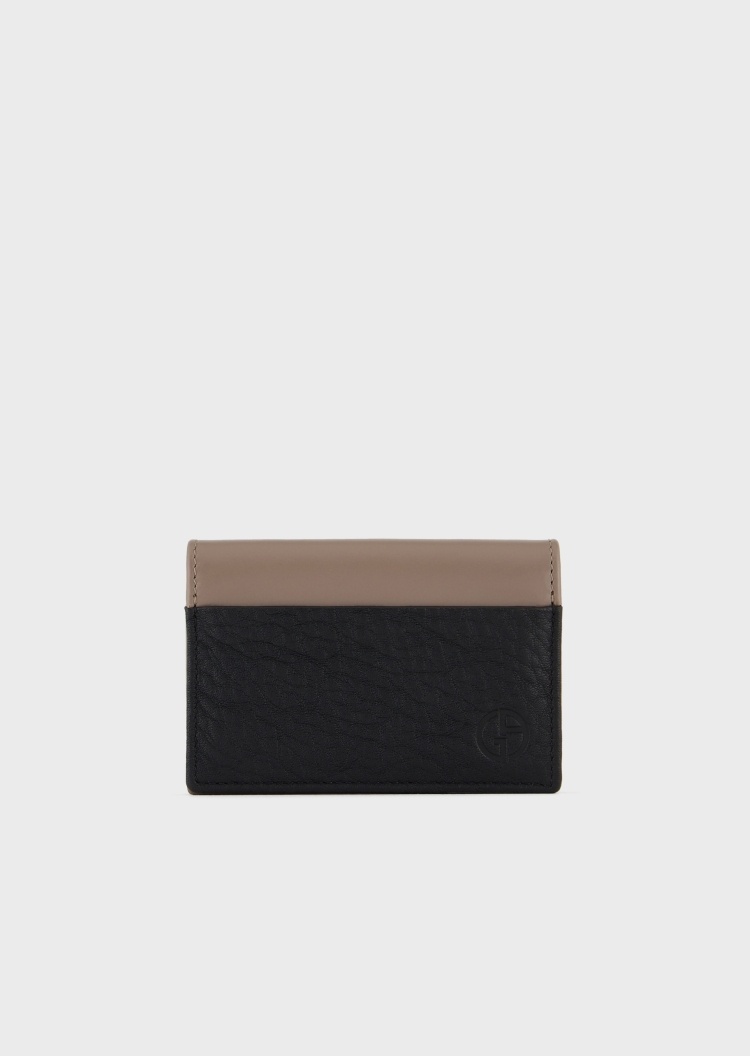 Giorgio Armani 时尚双色皮革压标卡夹