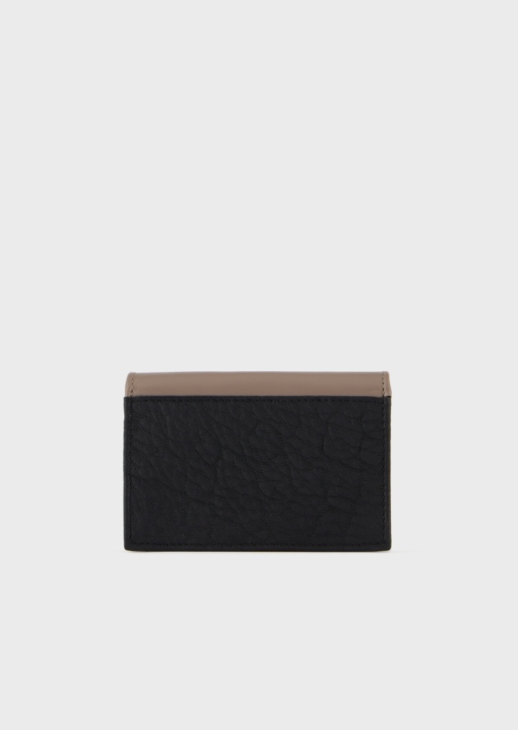 Giorgio Armani 时尚双色皮革压标卡夹