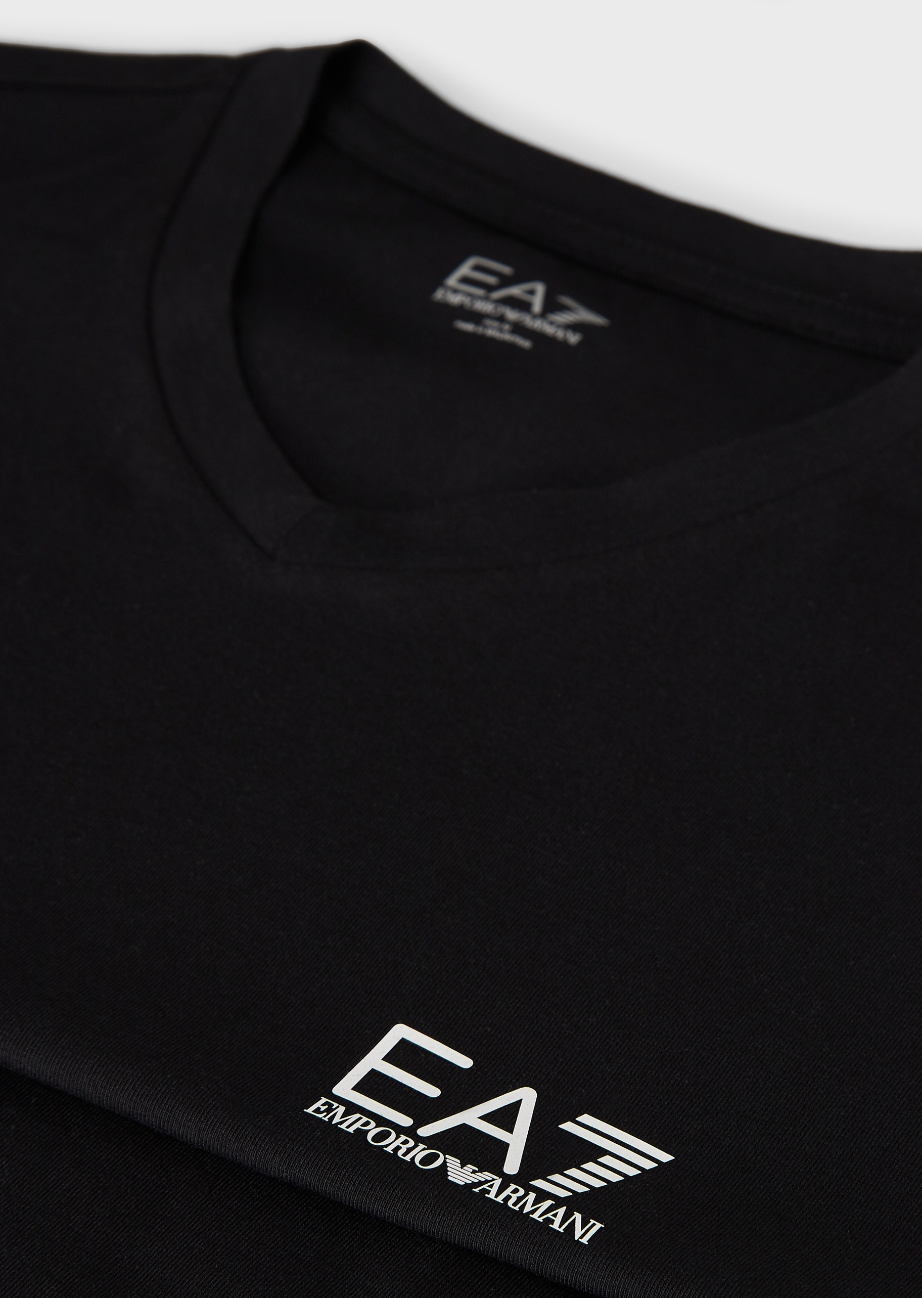 EA7 标识印花V领短袖T恤