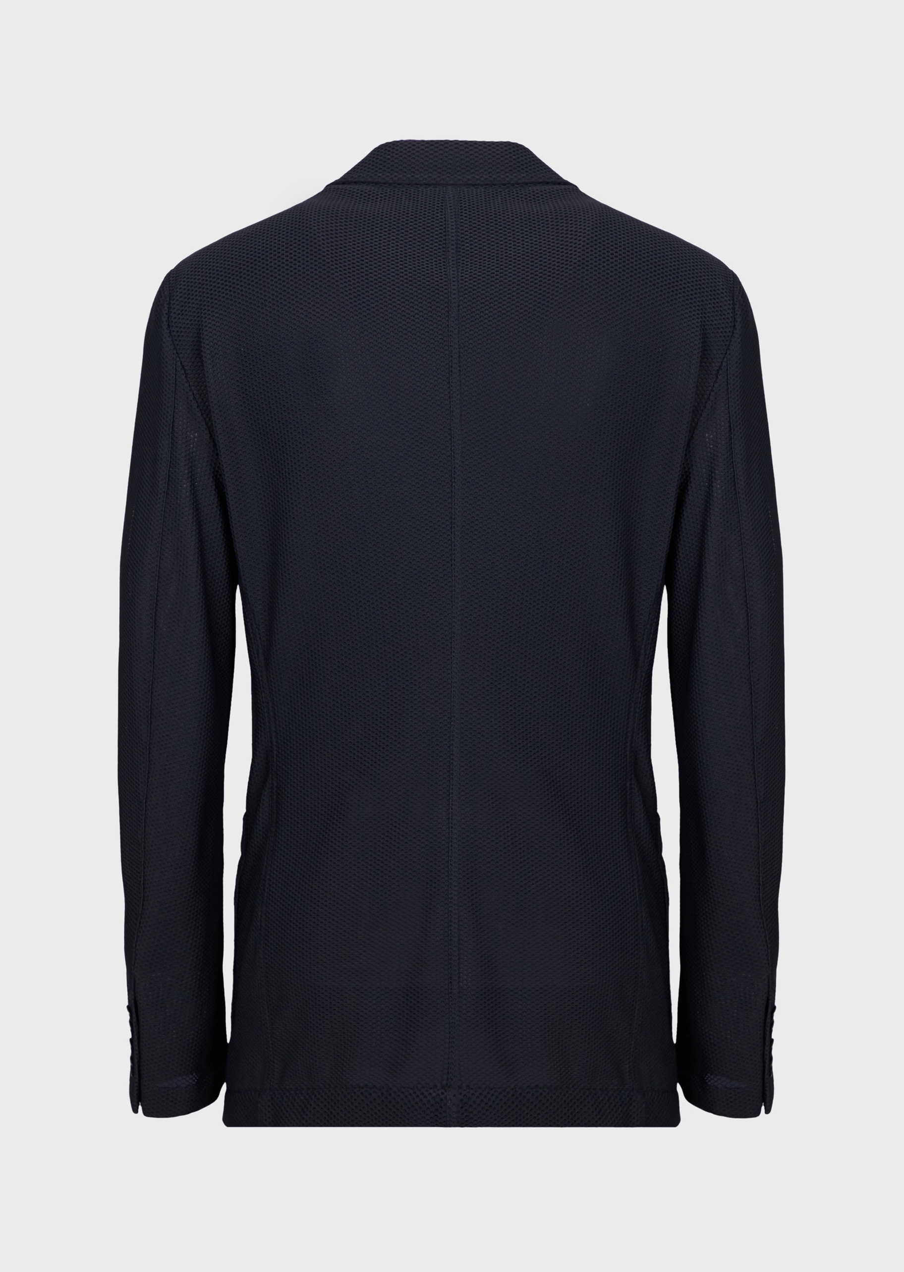 Giorgio Armani 男士休闲弹力戗驳领网面纯色西装外套
