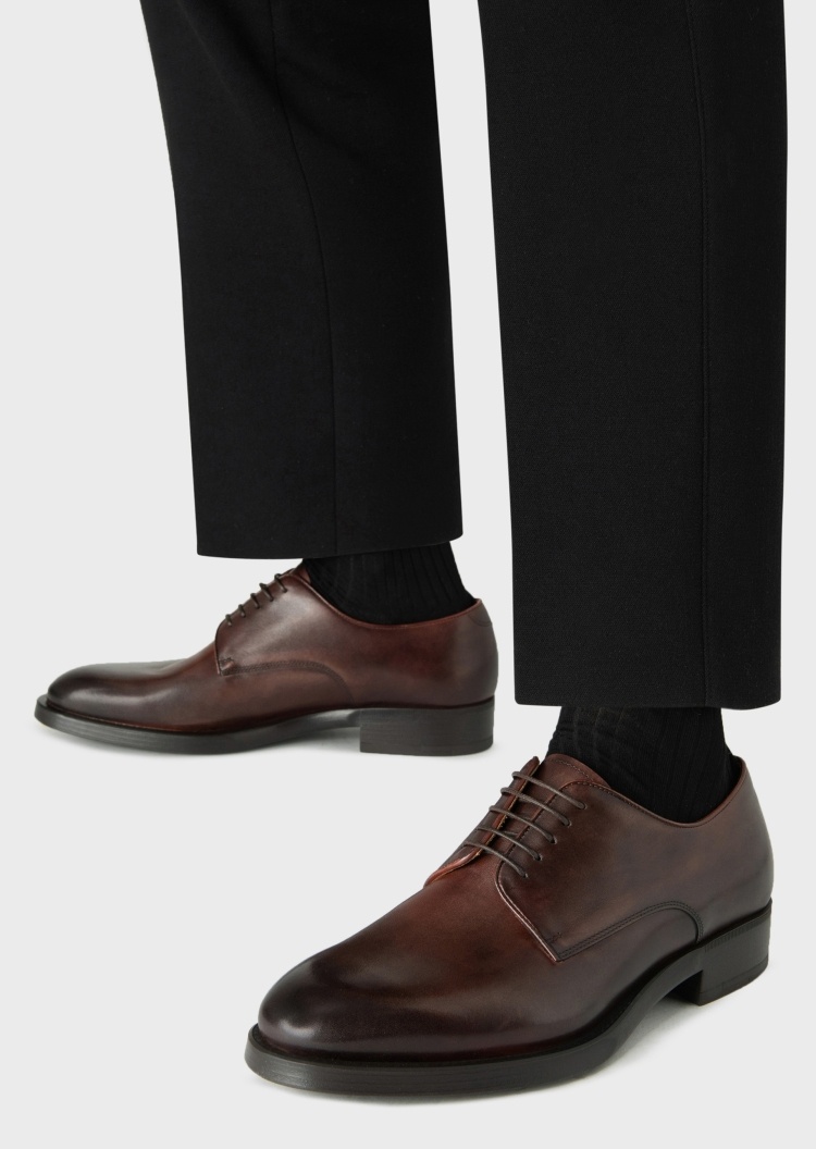 Giorgio Armani 光泽皮革正装系带鞋