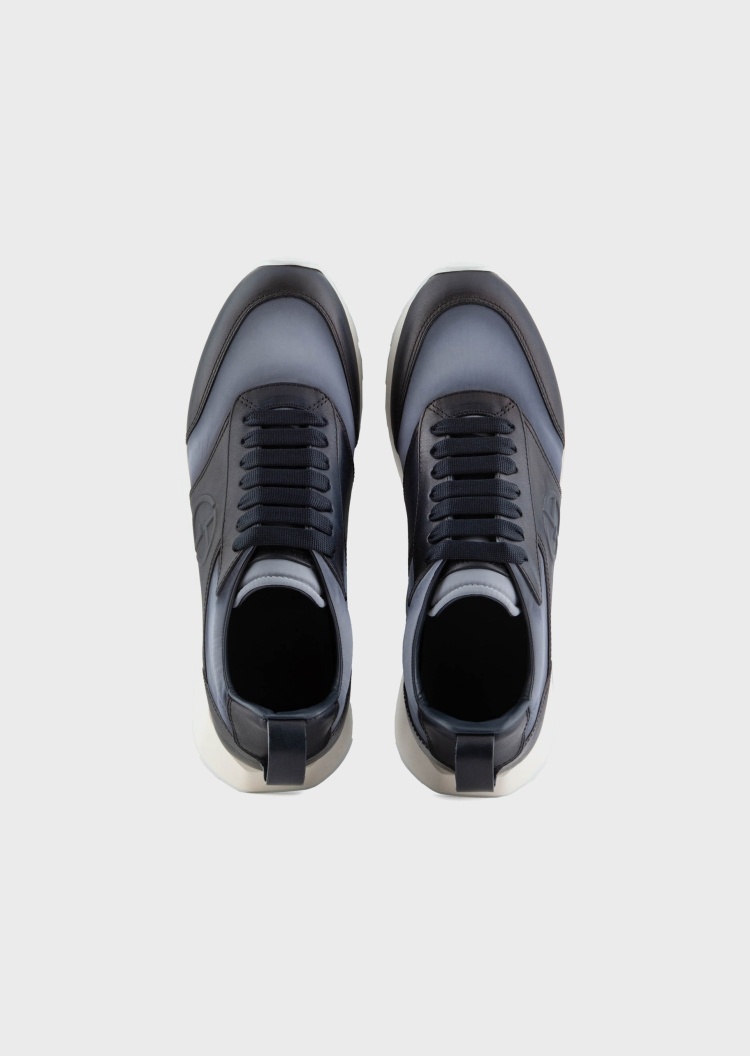 Giorgio Armani 撞色喷绘运动休闲鞋
