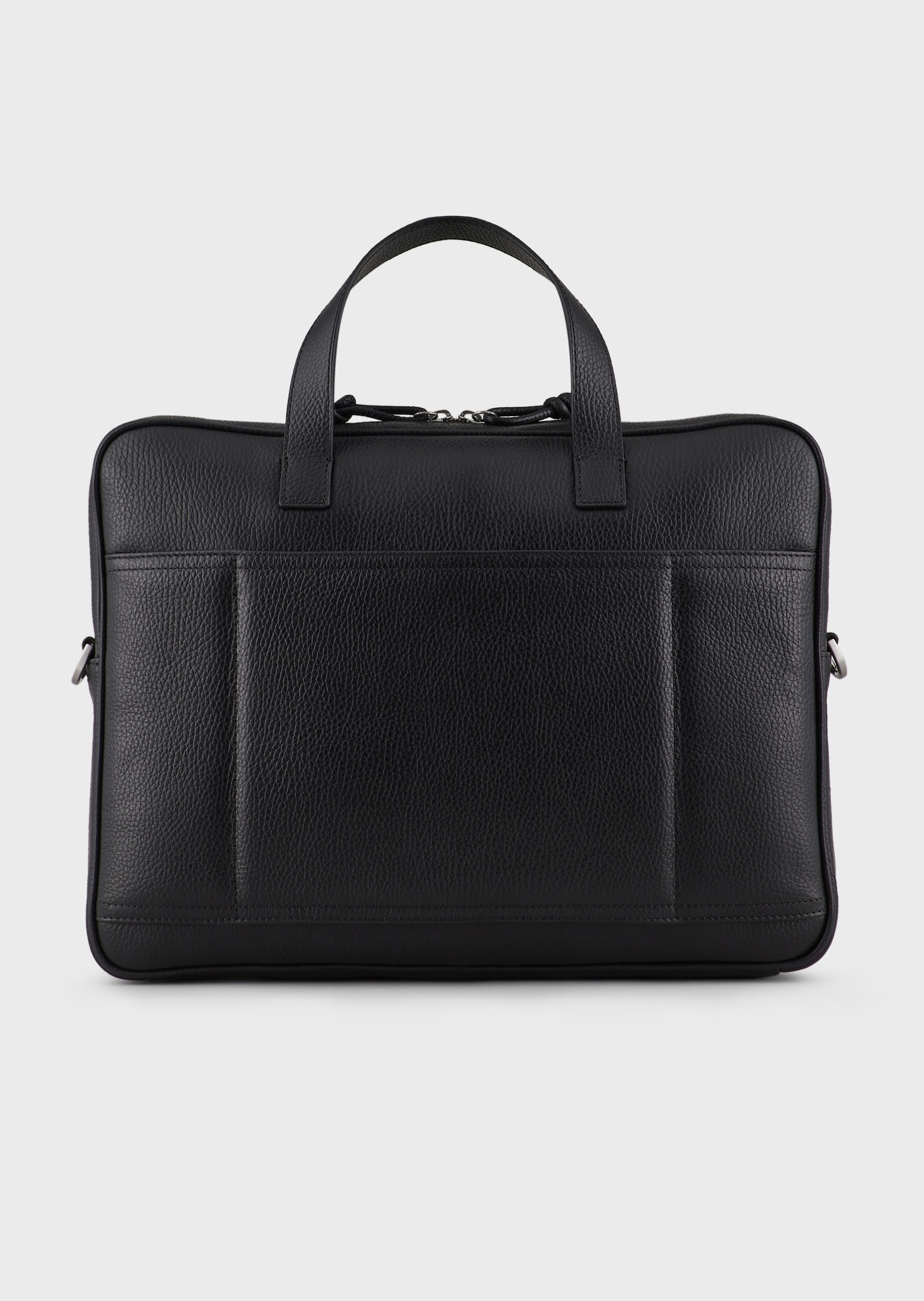 Emporio Armani 男士磨毛皮革配肩带公文包 