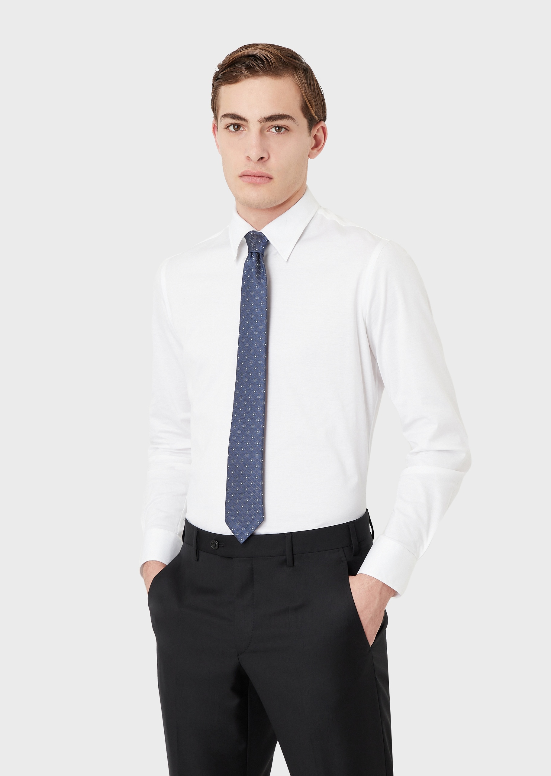 Giorgio Armani 男士桑蚕丝箭头型时尚通体花纹领带