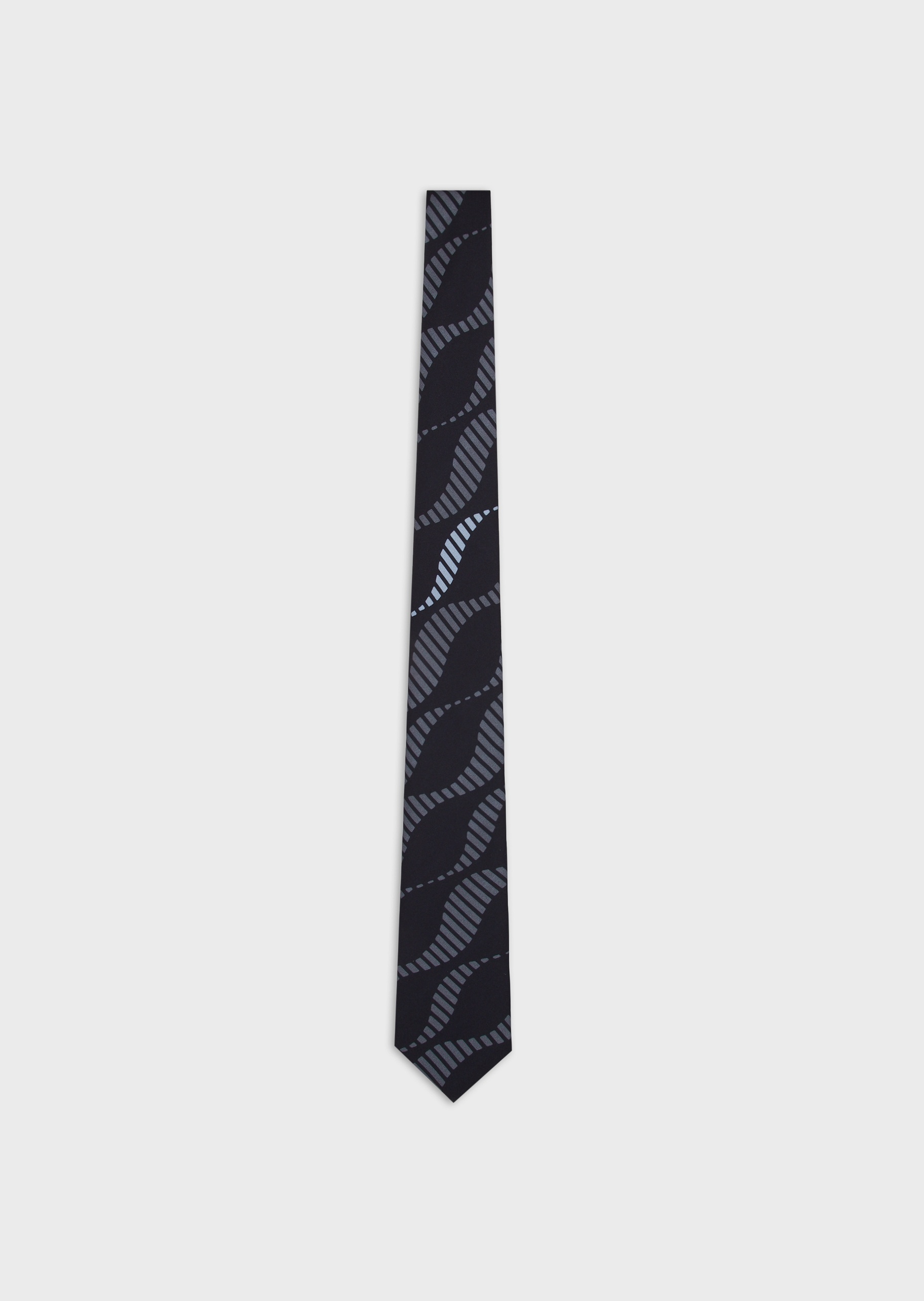 Giorgio Armani 条纹波浪真丝领带