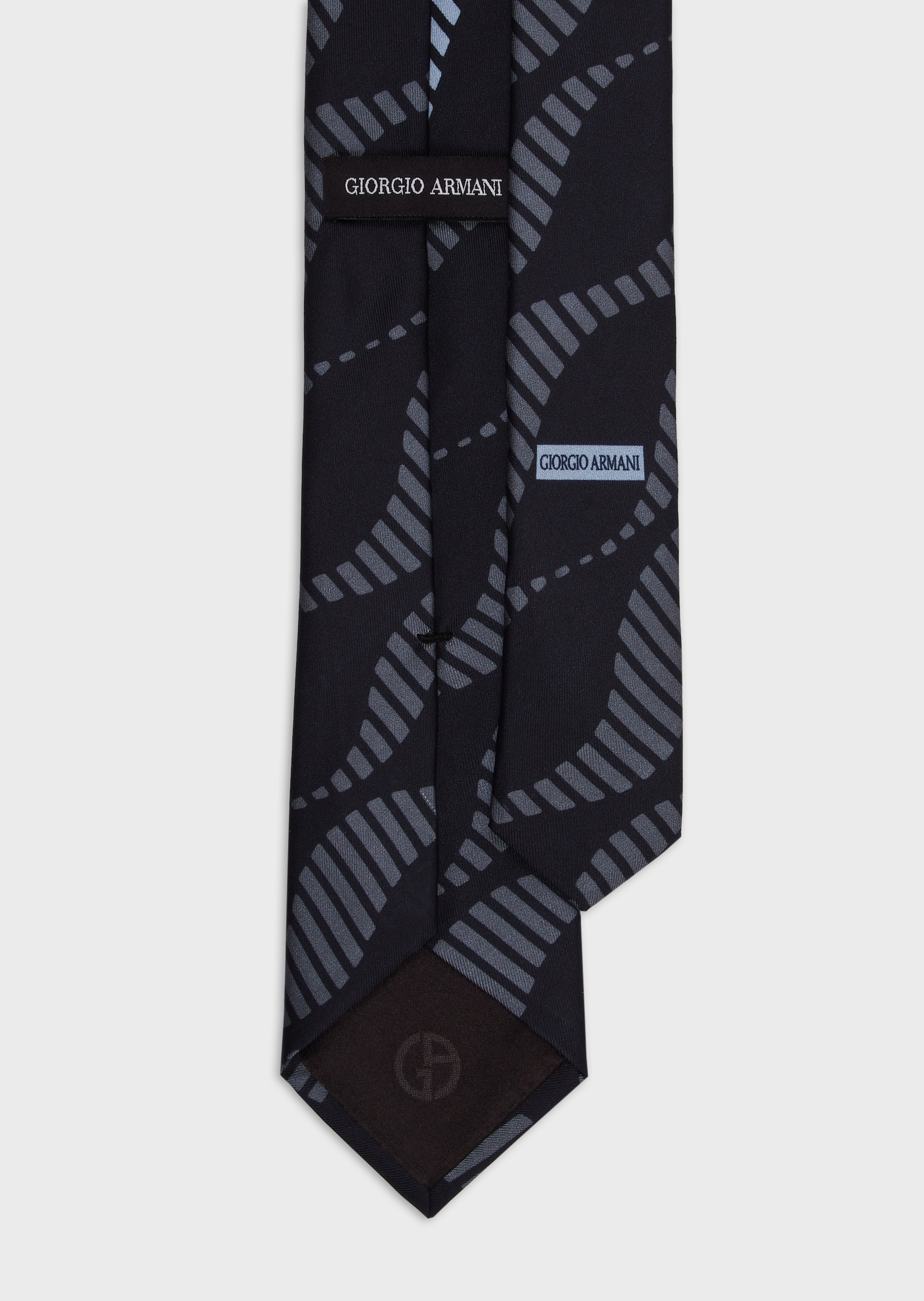 Giorgio Armani 条纹波浪真丝领带