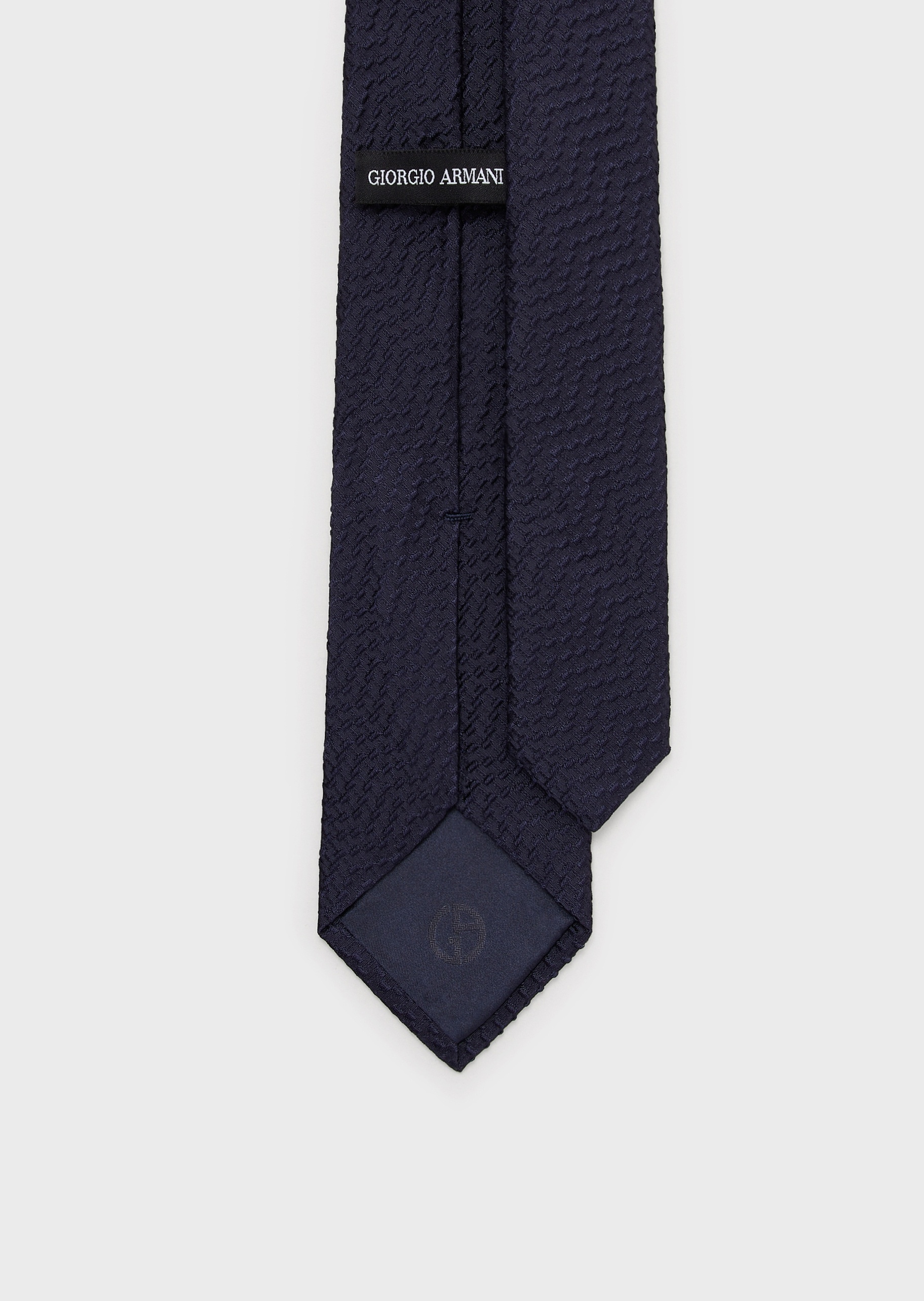 Giorgio Armani 男士休闲简约提花桑蚕丝立体纹理纯色领带