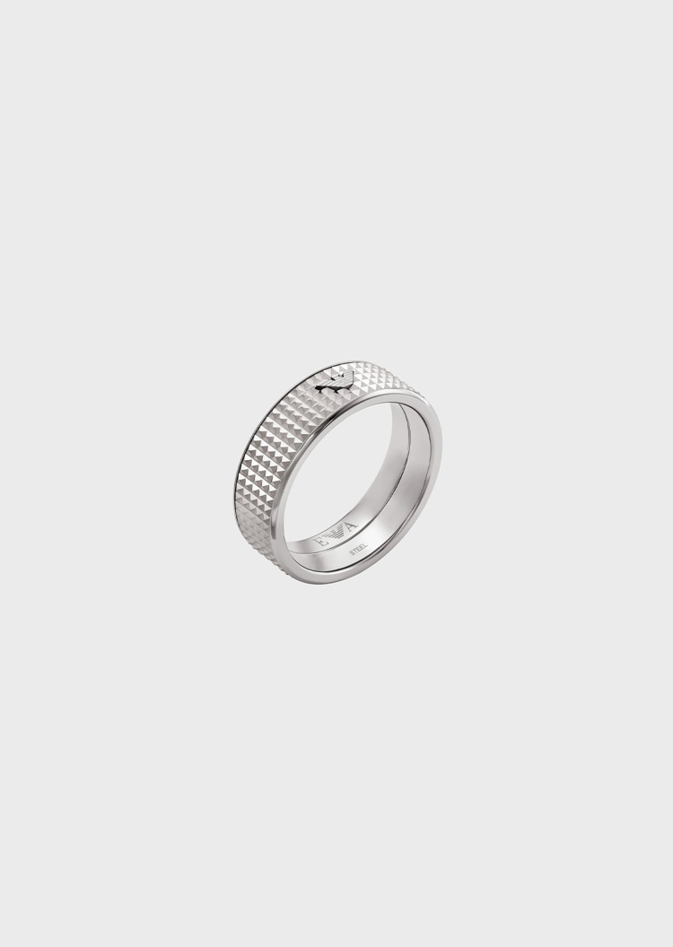 Emporio Armani 经典鹰标纹理戒指