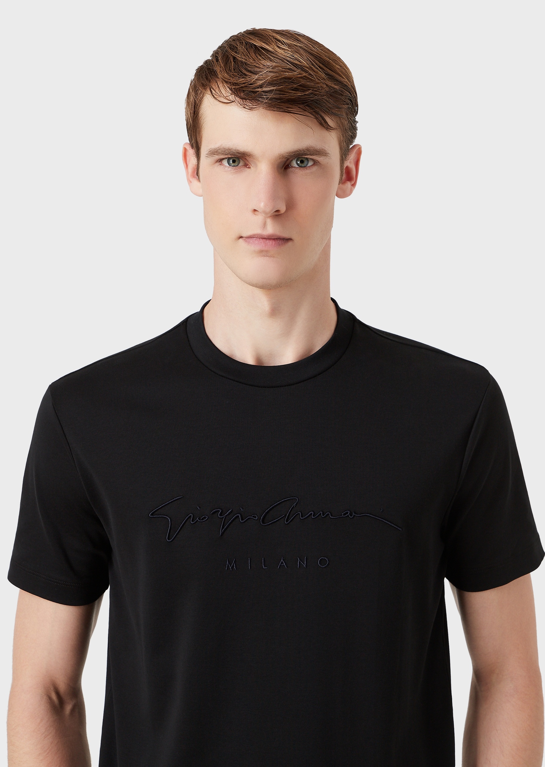 Giorgio Armani 字母刺绣标识T恤