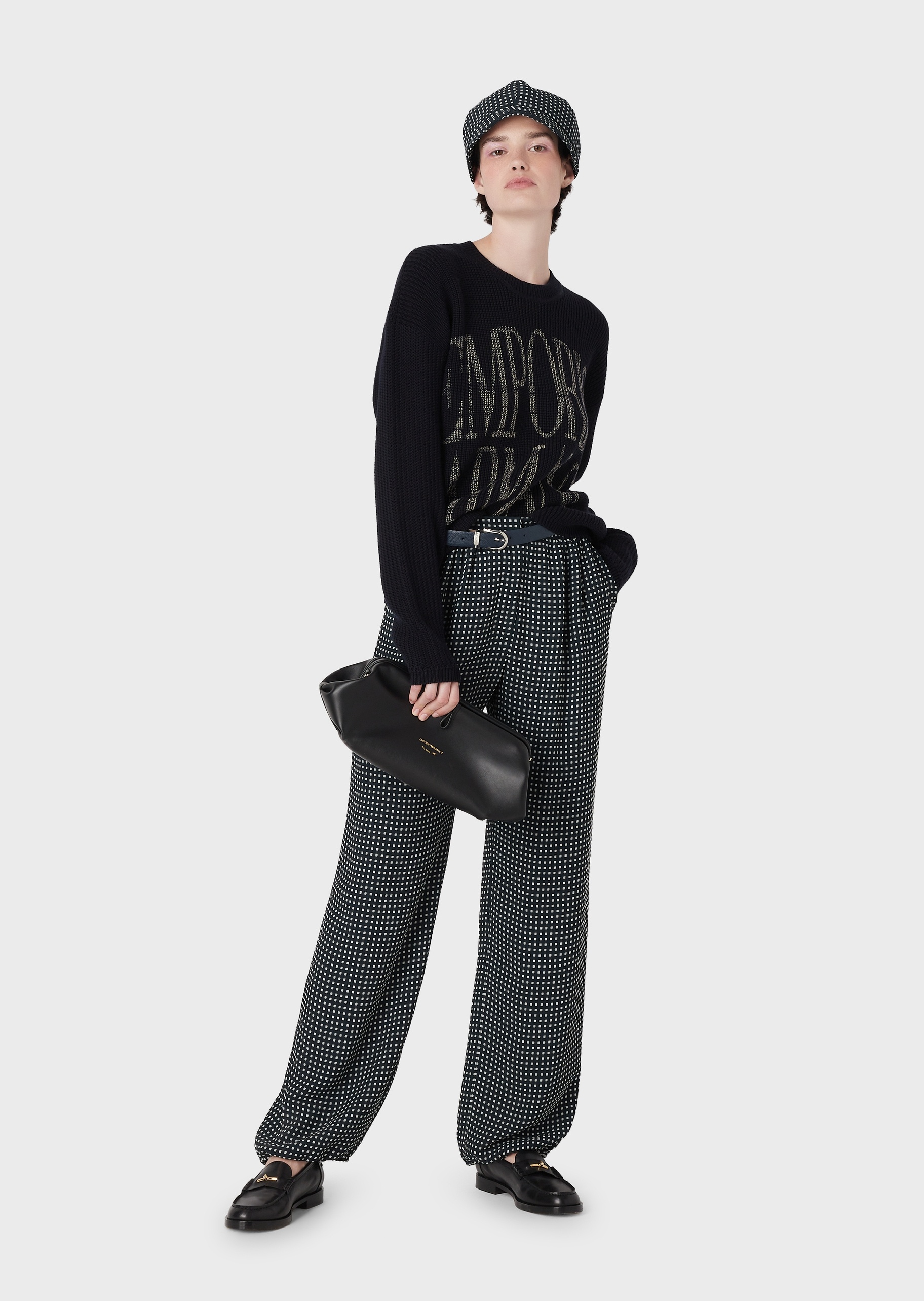Emporio Armani 时髦字母大提花毛衣