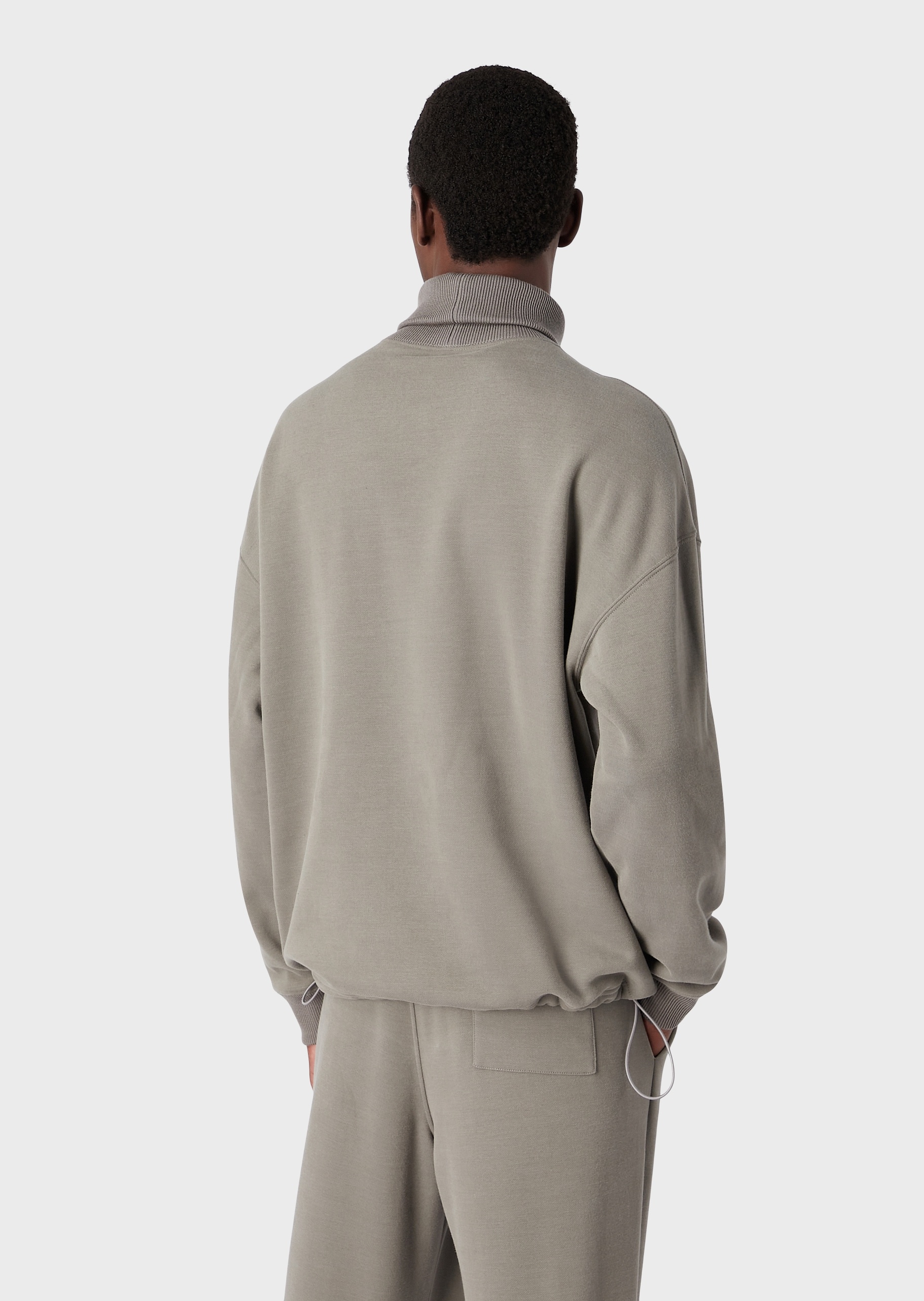 Giorgio Armani 男士运动风LOGO刺绣棉质宽松高翻领卫衣